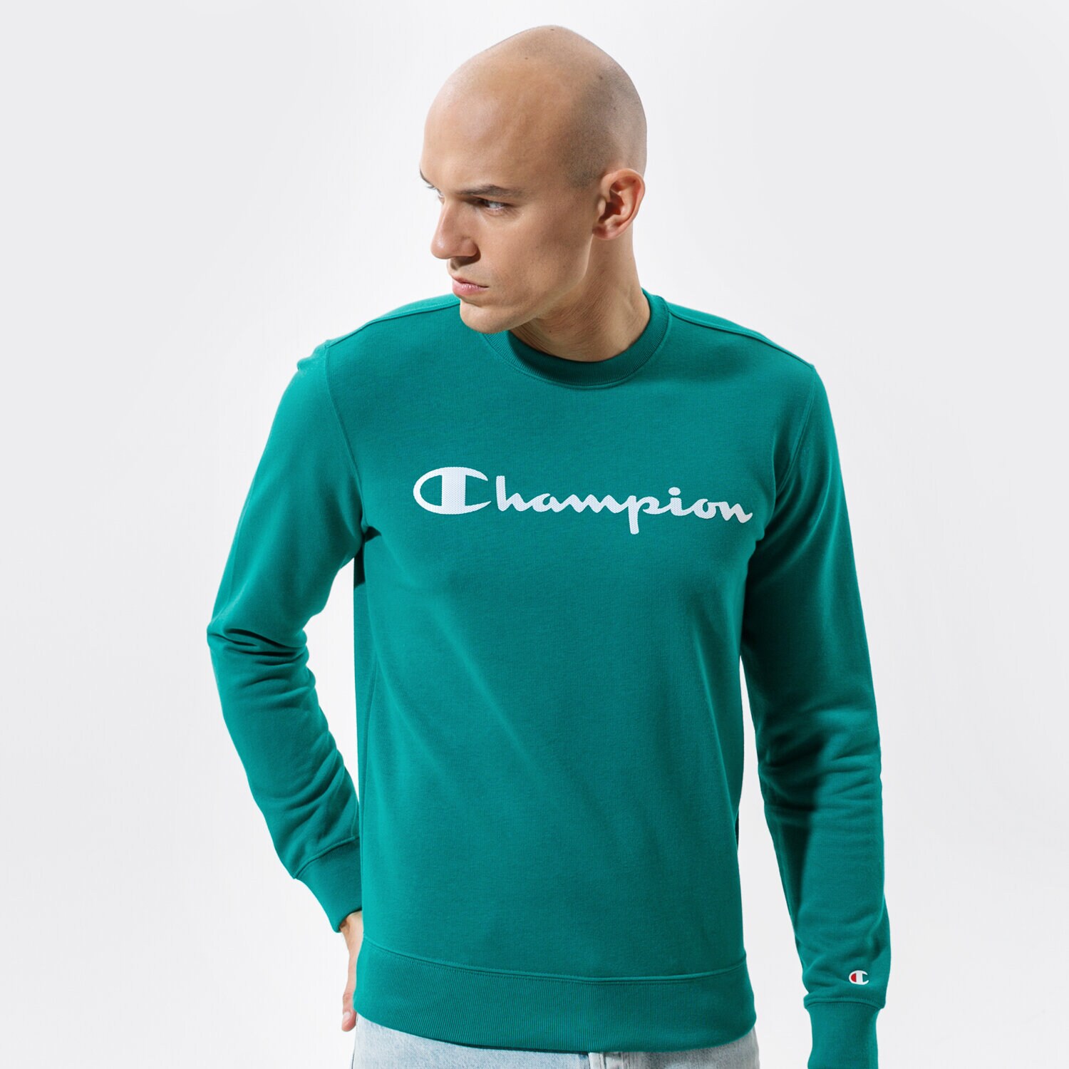 Bluza męska CHAMPION BLUZA CREWNECK SWEATSHIRT 214140GS040 ZIELONY