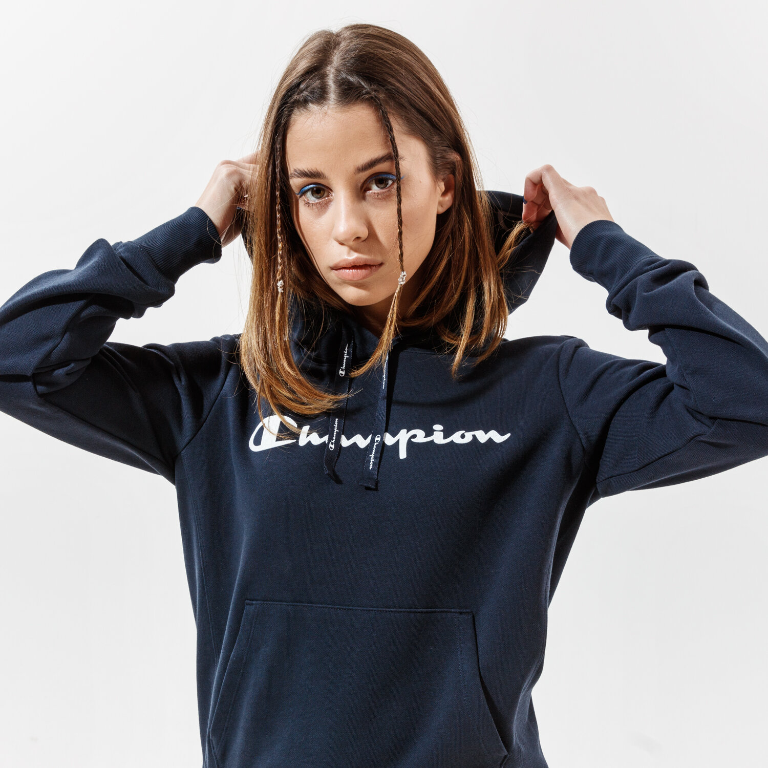 Bluza damska CHAMPION BLUZA Z KAPTUREM HOODED SWEATSHIRT 112580BS501 GRANATOWY