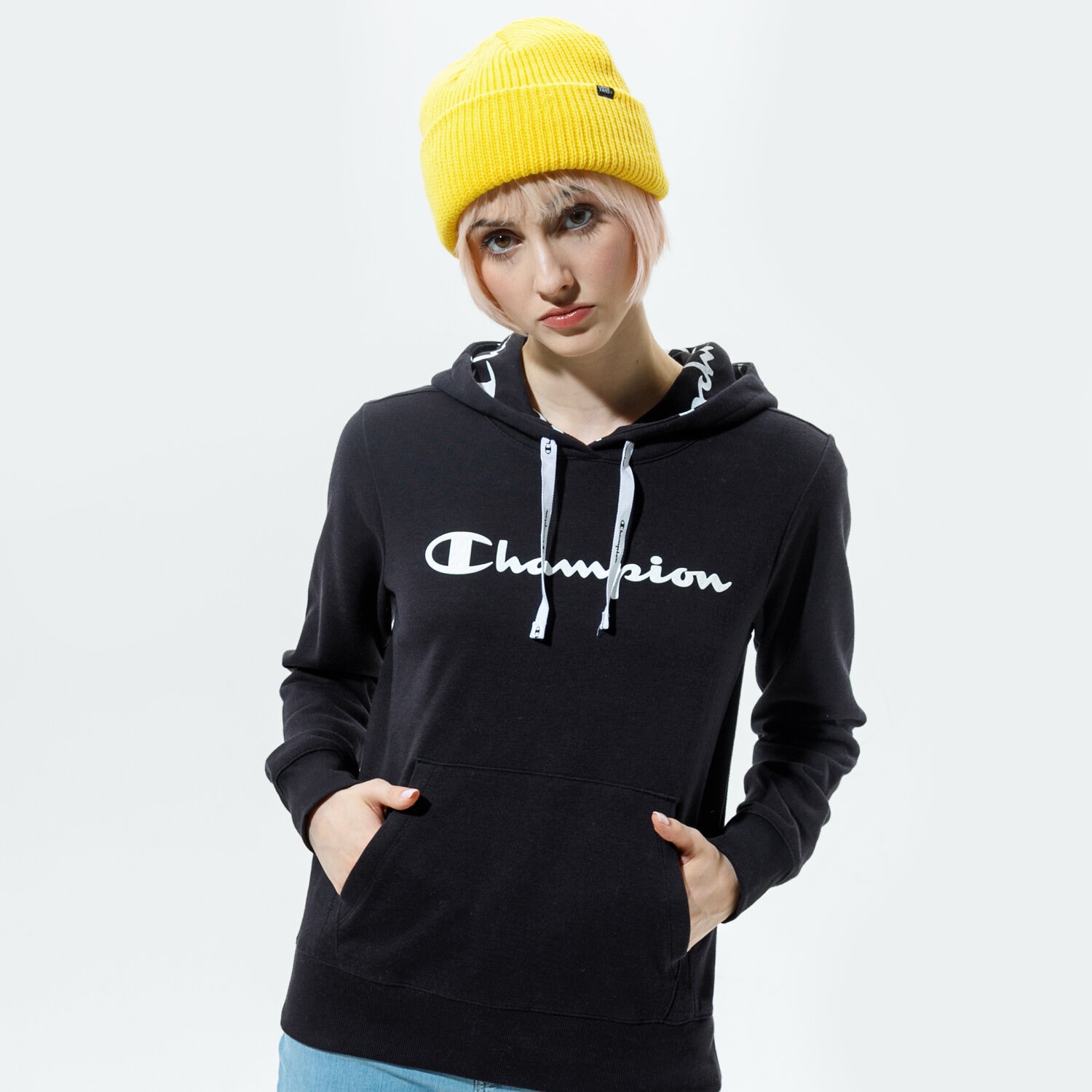 Bluza damska CHAMPION BLUZA Z KAPTUREM HOODED SWEATSHIRT 112580KK001 CZARNY