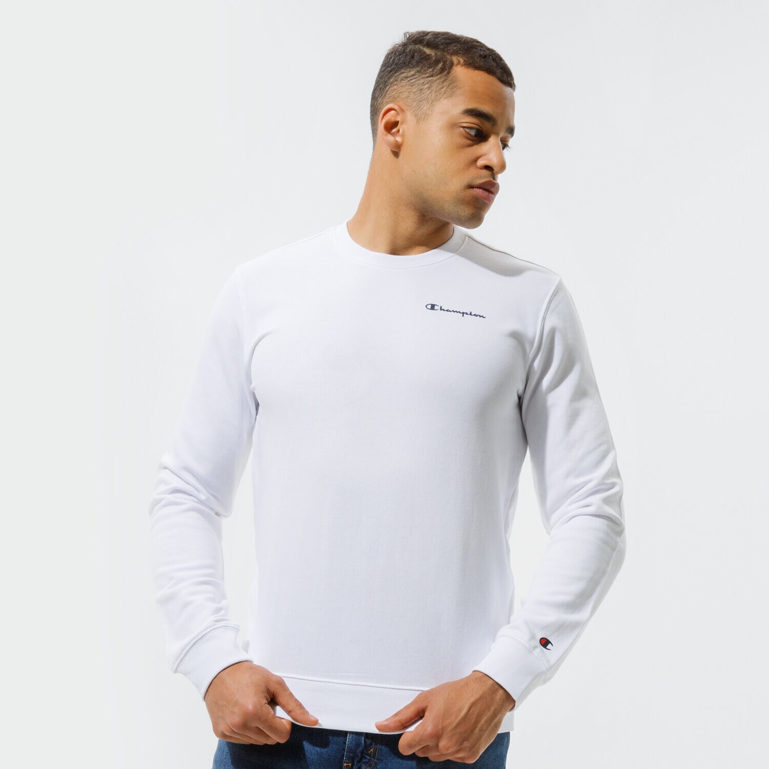 Bluza męska CHAMPION BLUZA CREWNECK SWEATSHIRT 214151WW001 BIAŁY