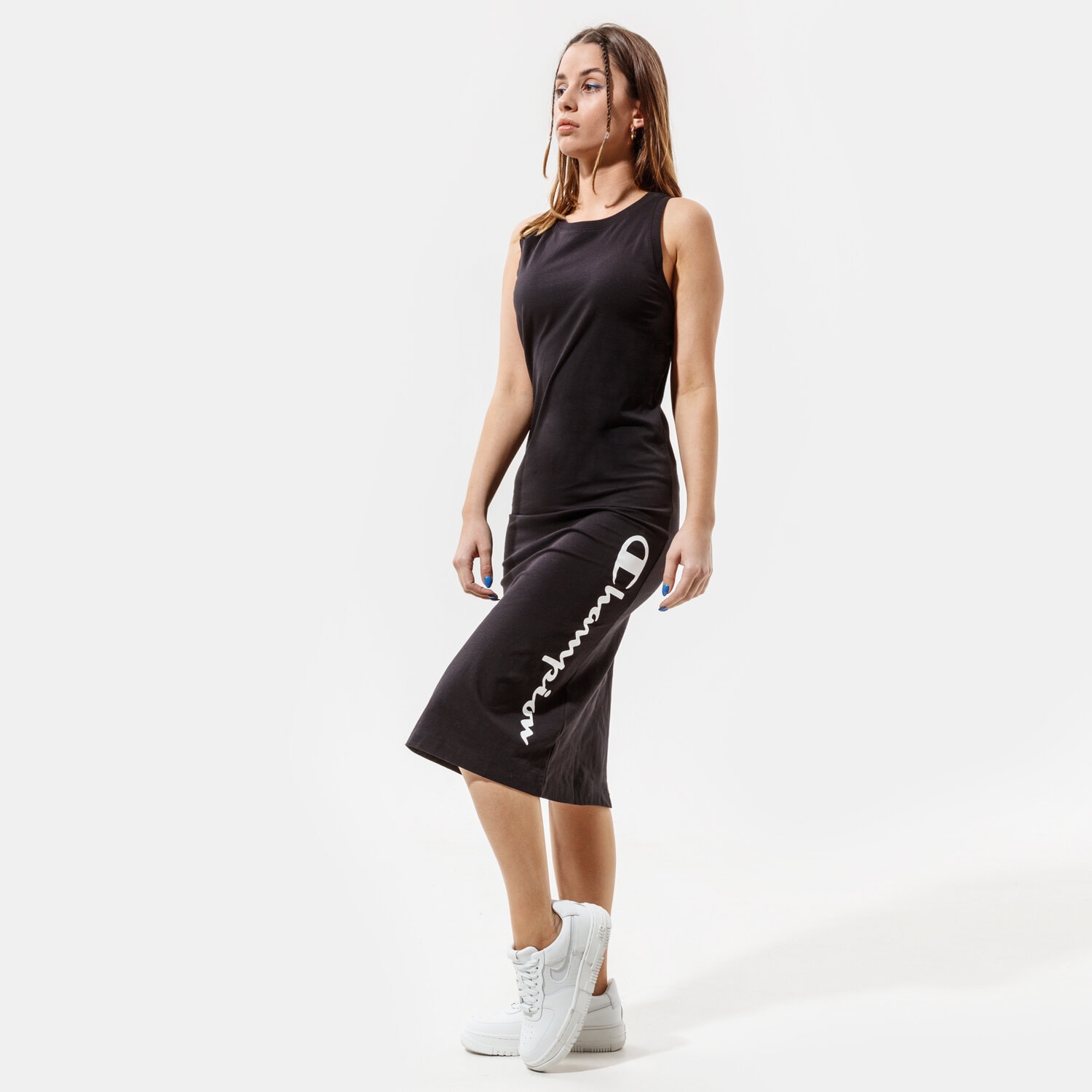 Modna sukienka sportowa CHAMPION SUKIENKA DRESS 112610KK001 CZARNY