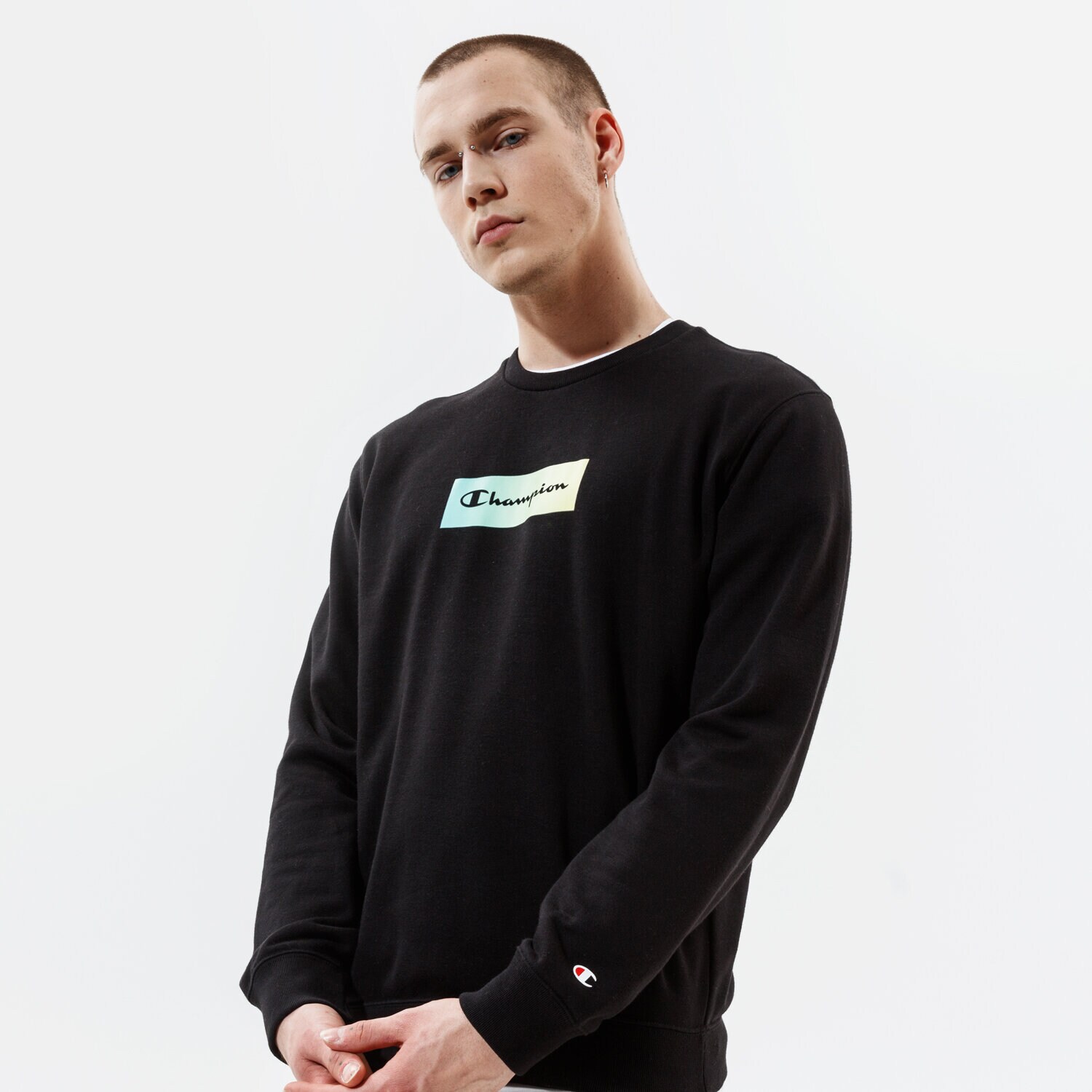 Bluza męska CHAMPION BLUZA CREWNECK SWEATSHIRT 215786KK001 CZARNY