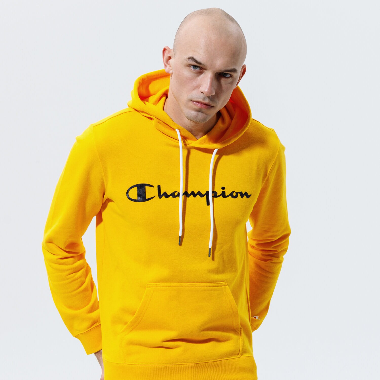 Bluza męska CHAMPION BLUZA Z KAPTUREM HOODED SWEATSHIRT 214138YS058 ŻÓŁTY