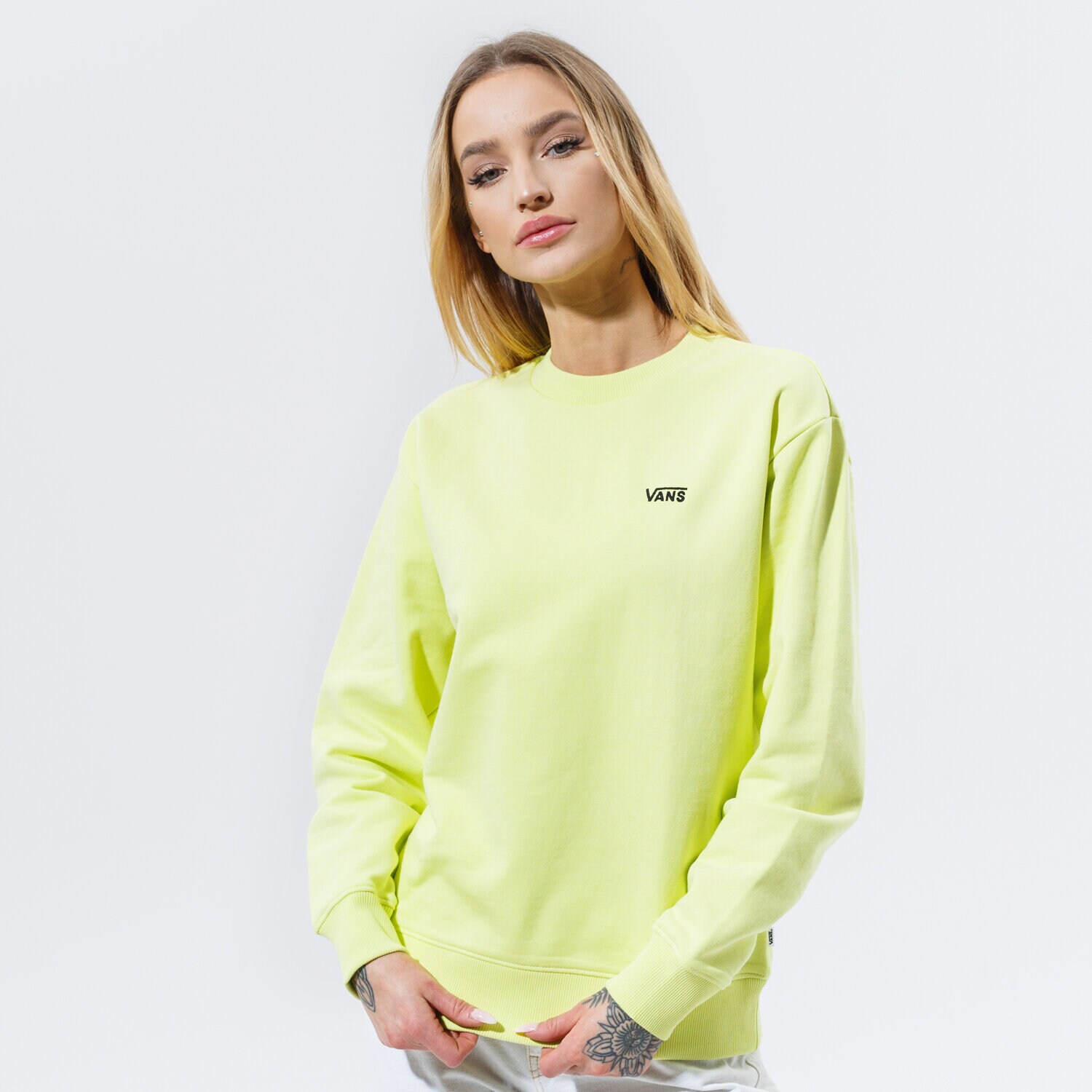 Bluza damska VANS BLUZA WM FLYING V BF FT CREW SUNNY LIME VN0A5AQ1TCY1 ZIELONY