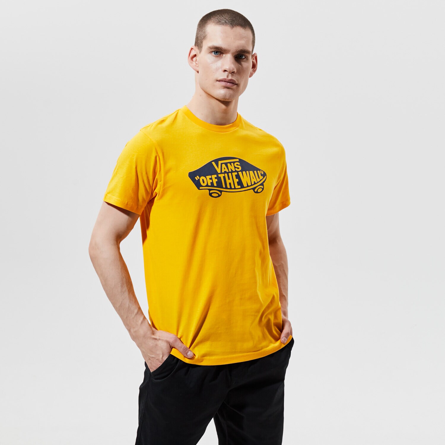Koszulka, t-shirt sportowy męski VANS T-SHIRT MN VANS OTW SAFFRON/DRESS BLUES VN000JAYZ5M1 ŻÓŁTY