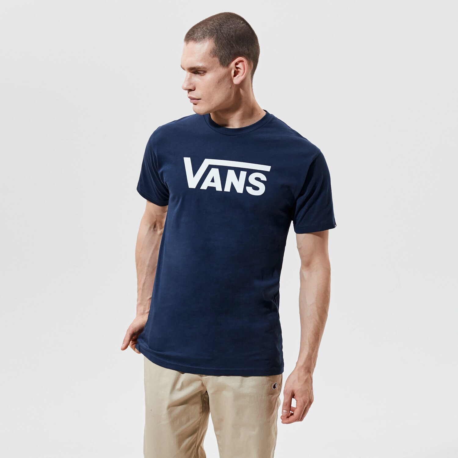 Koszulka, t-shirt sportowy męski VANS T-SHIRT VANS CLASSIC VN000GGG5S21 GRANATOWY