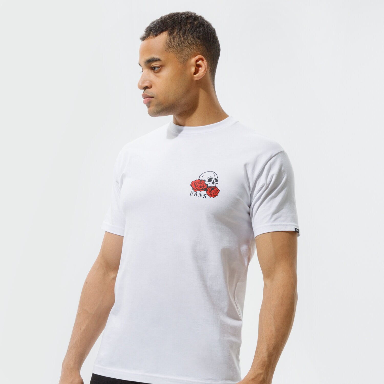 Koszulka, t-shirt sportowy męski VANS T-SHIRT MN ROSE BED SS WHITE VN0A54CVWHT1 BIAŁY