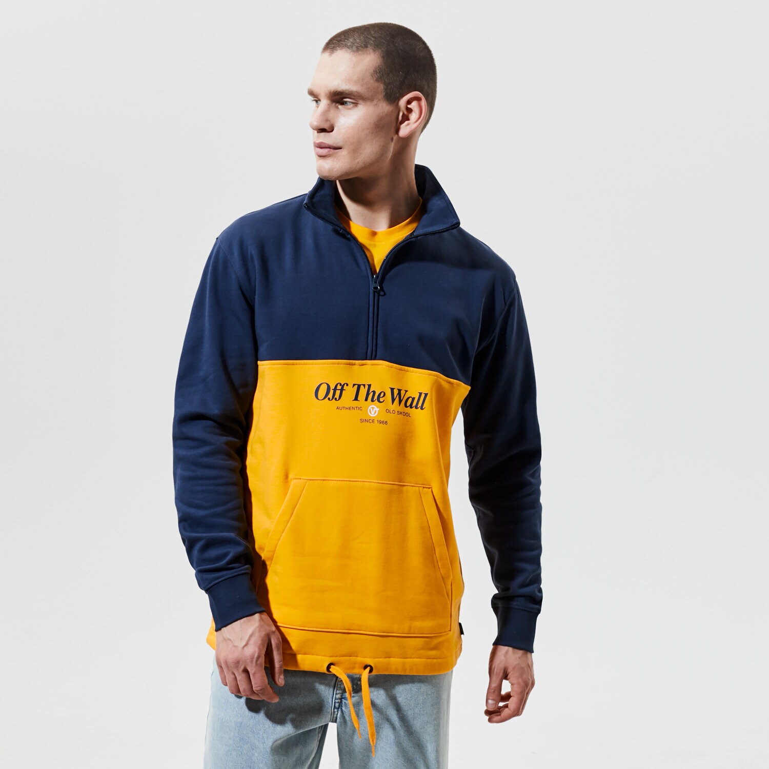 Bluza męska VANS KURTKA MN FREQUENCY QZP SAFFRON/DRESS BLUES VN0A54AAZ5M1 ŻÓŁTY
