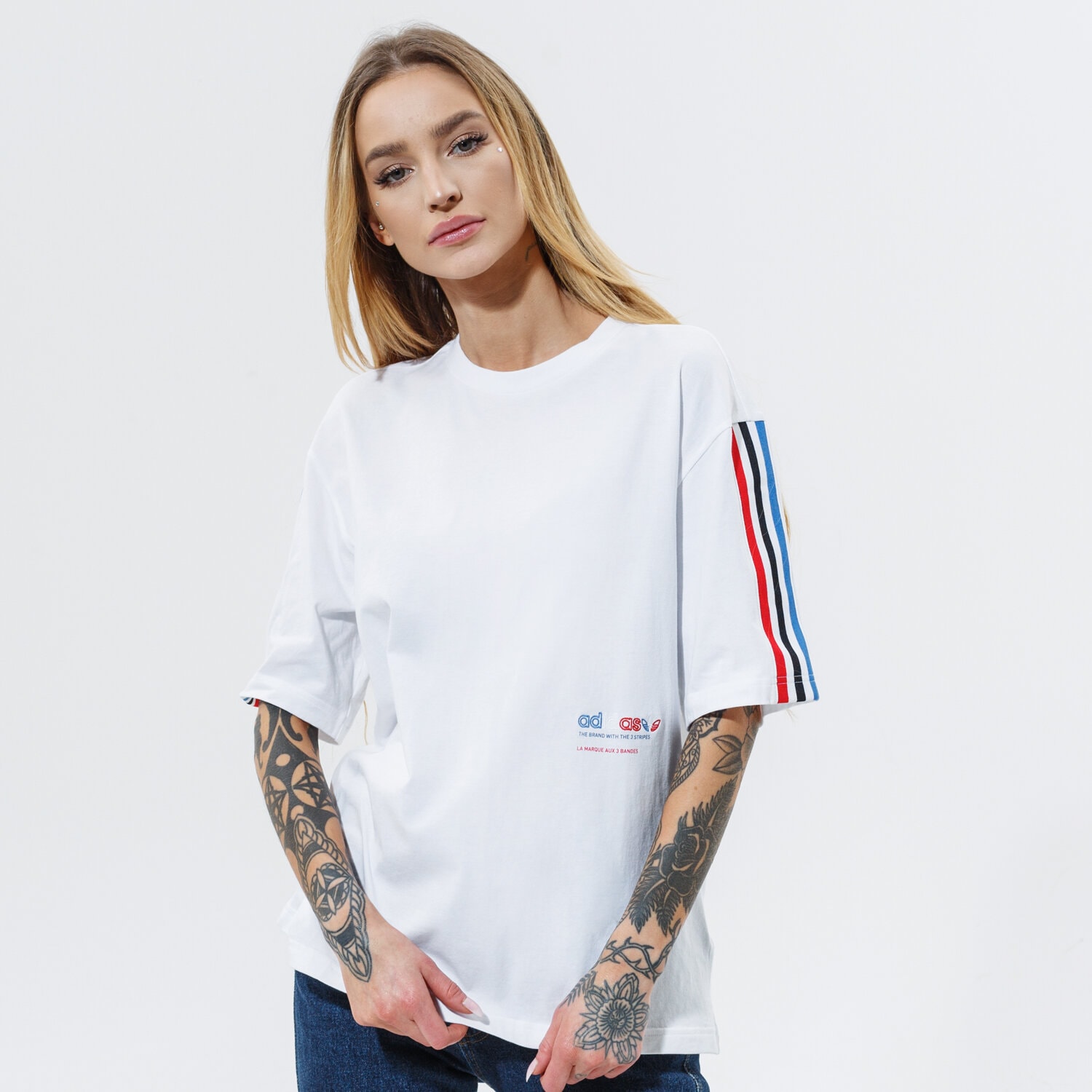 Koszulka, t-shirt damski ADIDAS T-SHIRT OVERSIZED TEE GN2870 BIAŁY