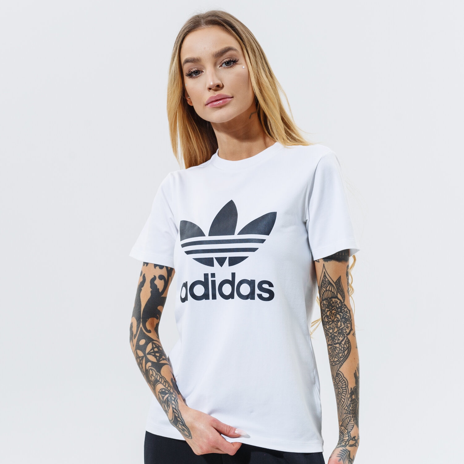 Koszulka, t-shirt damski ADIDAS T-SHIRT TREFOIL TEE GN2899 BIAŁY