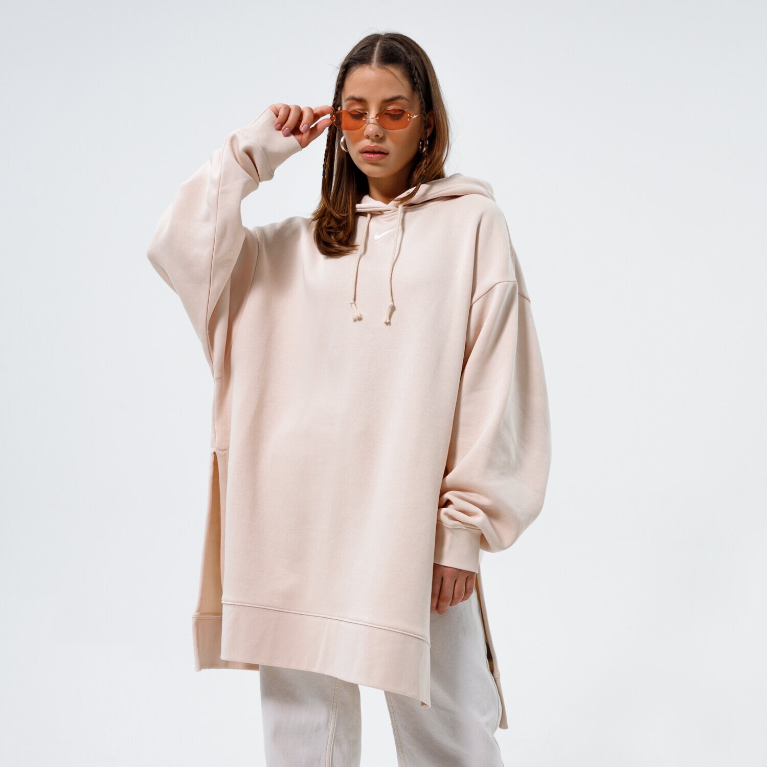 Bluza damska NIKE BLUZA Z KAPTUREM W NSW ESSNTL FLC HOODIE SSNL DH1089-219 BEŻOWY
