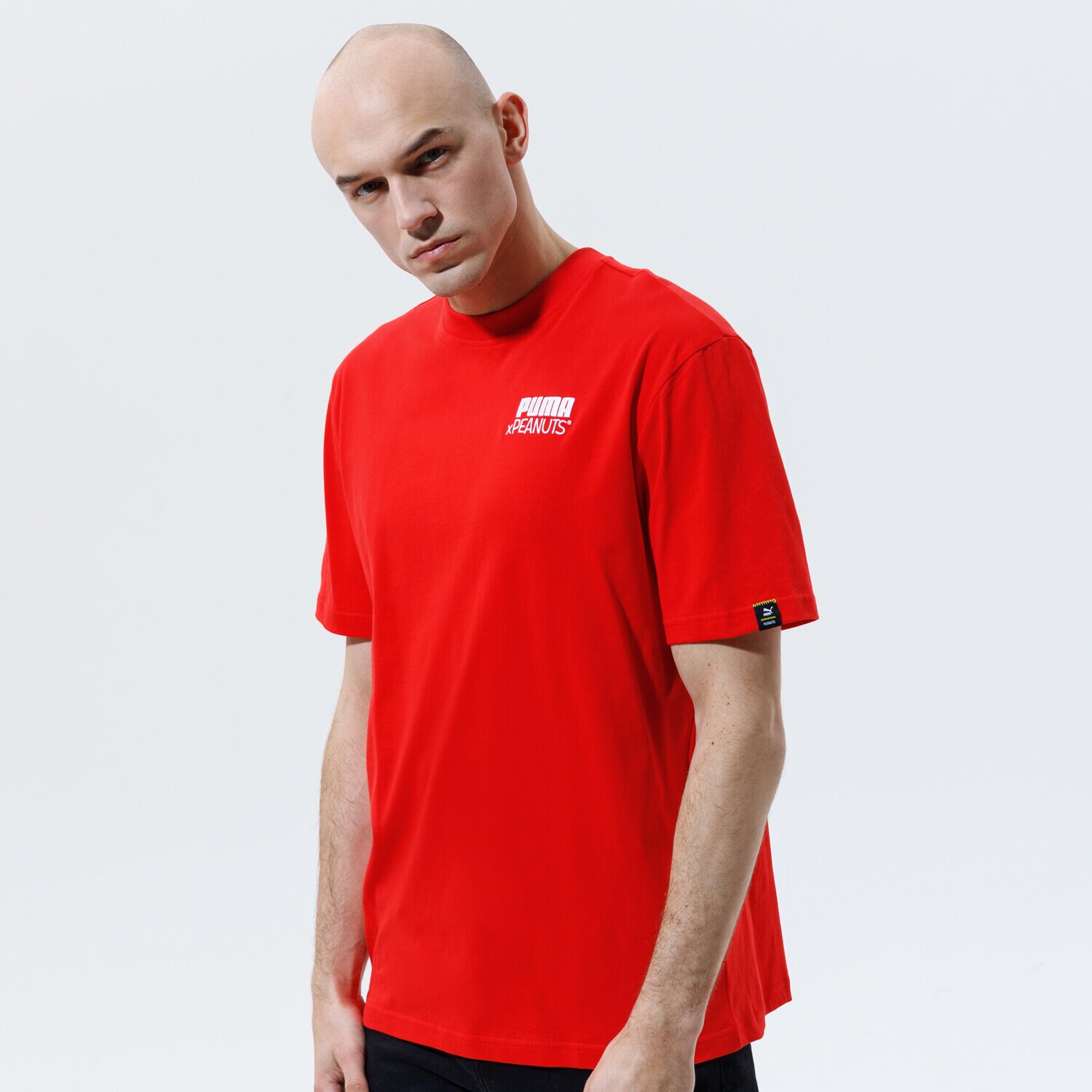 Koszulka, t-shirt sportowy męski PUMA T-SHIRT PUMA X PEANUTS TEE 53061611 CZERWONY