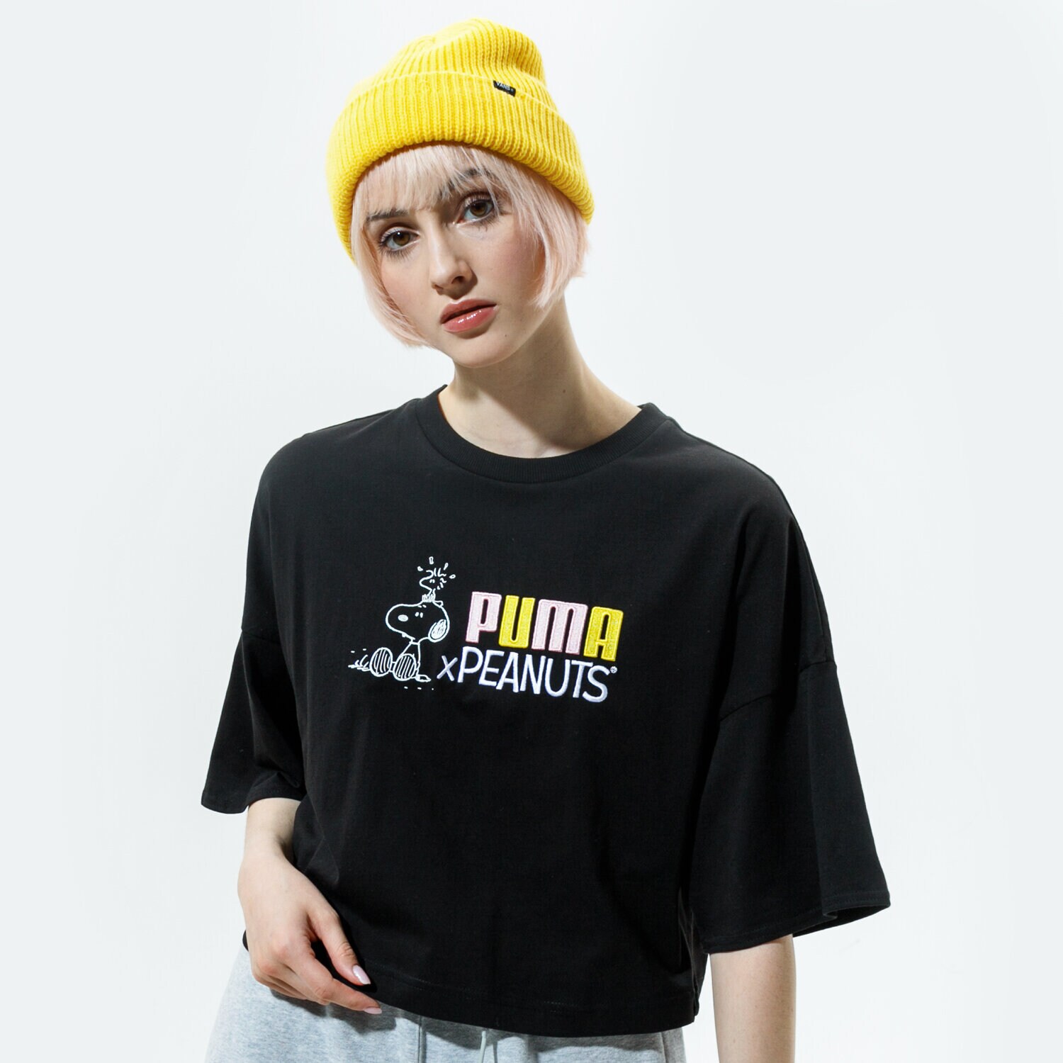 Koszulka, t-shirt damski PUMA T-SHIRT PUMA X PEANUTS W TEE 53115801 CZARNY