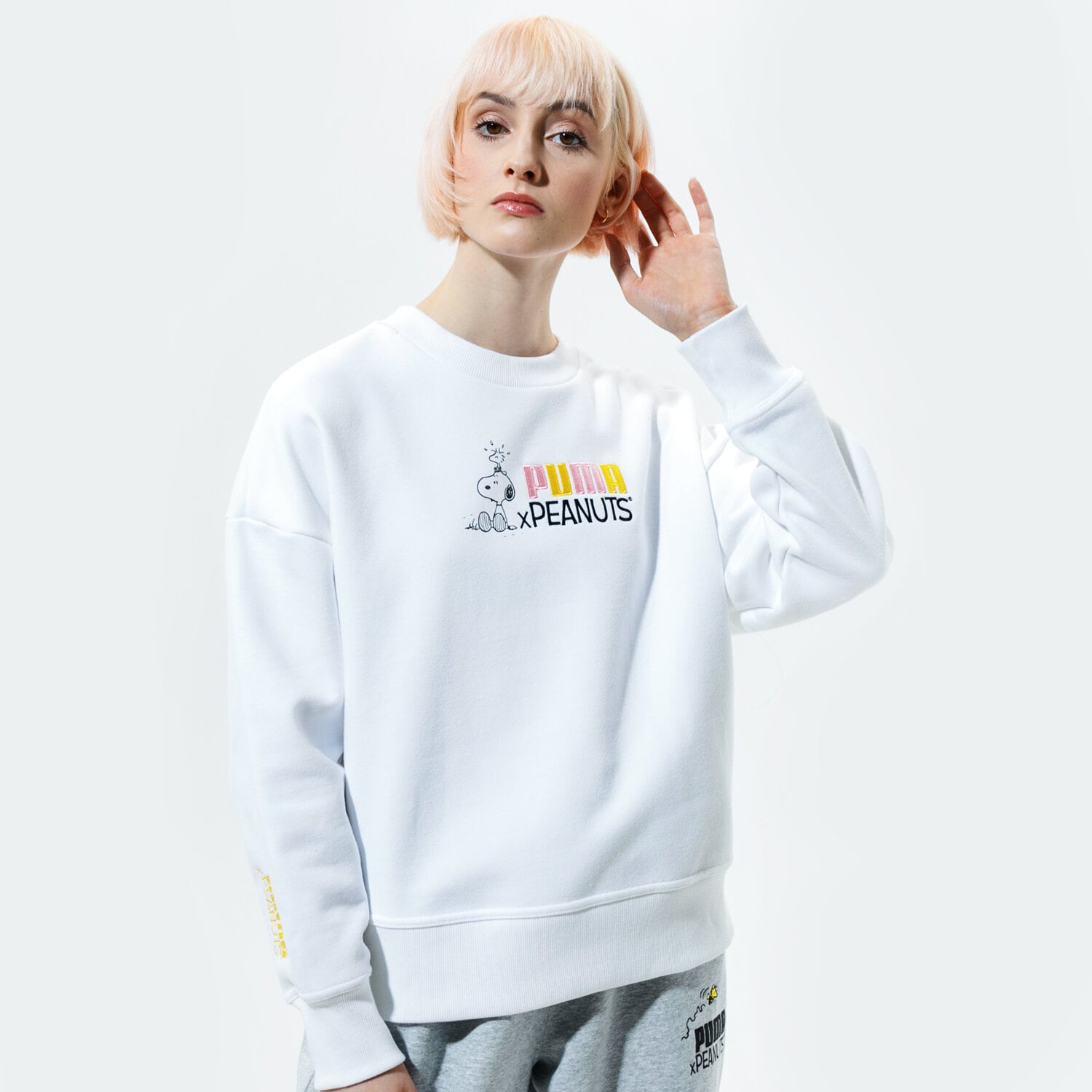 Bluza damska PUMA BLUZA PUMA X PEANUTS W CREW 53115902 BIAŁY