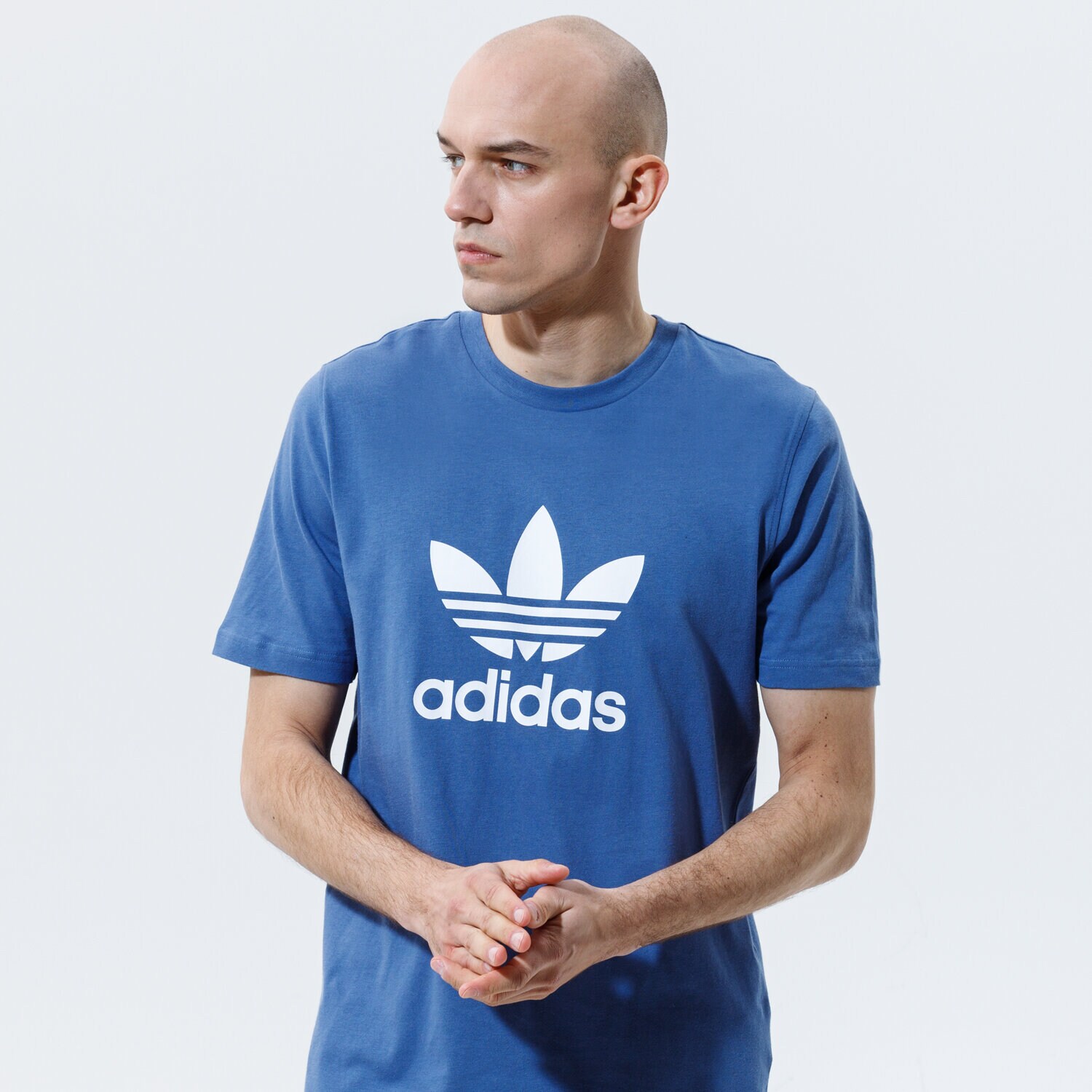Koszulka, t-shirt sportowy męski ADIDAS T-SHIRT TREFOIL T-SHIRT GN3467 NIEBIESKI