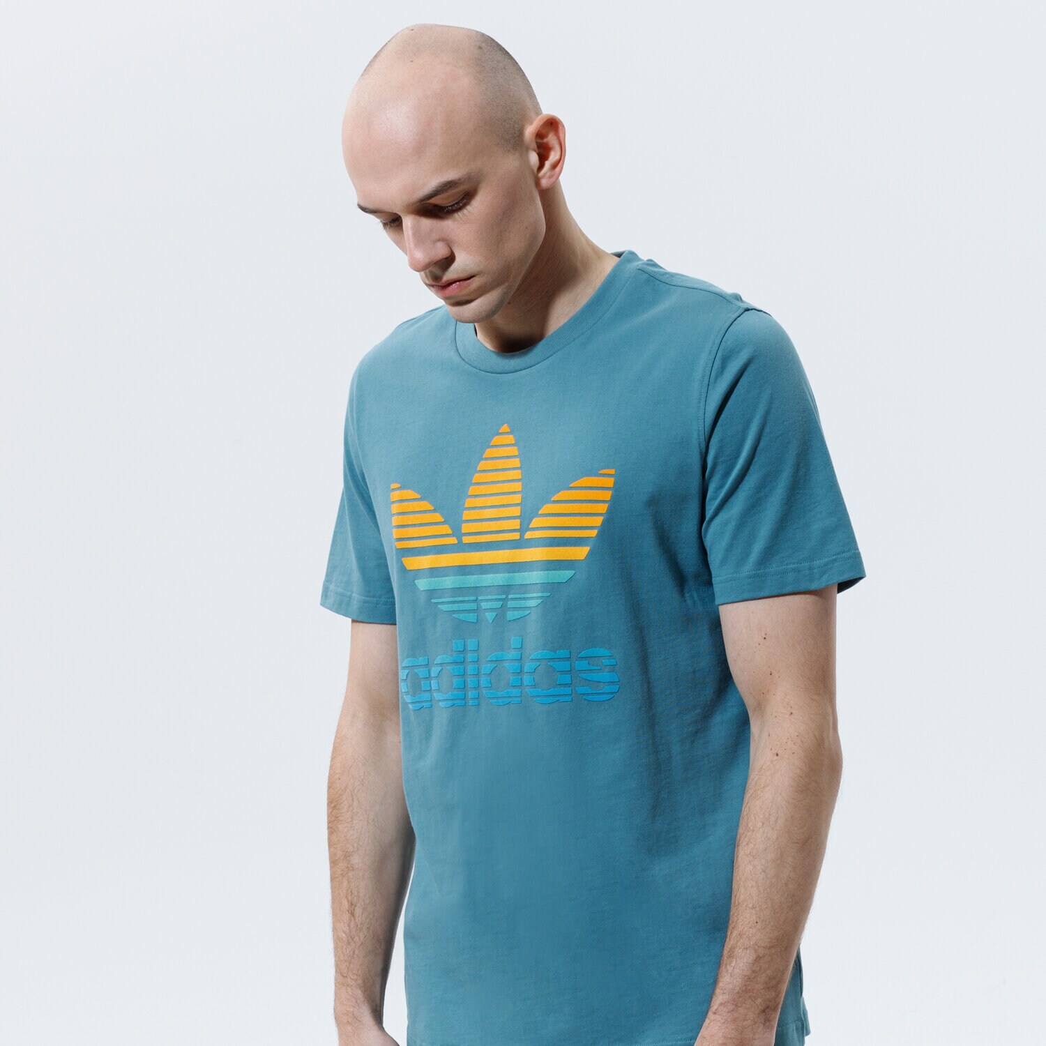 Koszulka, t-shirt sportowy męski ADIDAS T-SHIRT TREF OMBRE T GP0164 NIEBIESKI