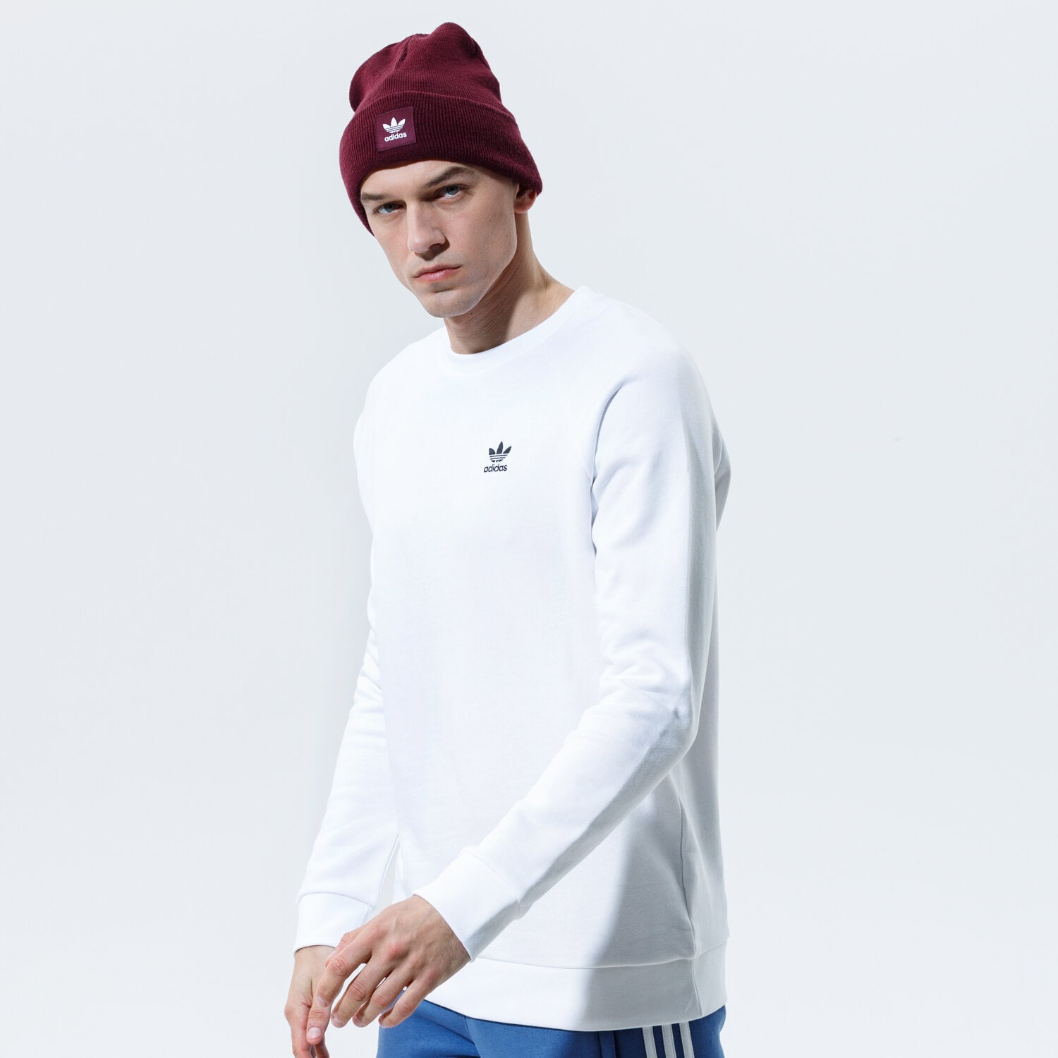 Bluza męska ADIDAS BLUZA ESSENTIAL CREW ED6208 BIAŁY