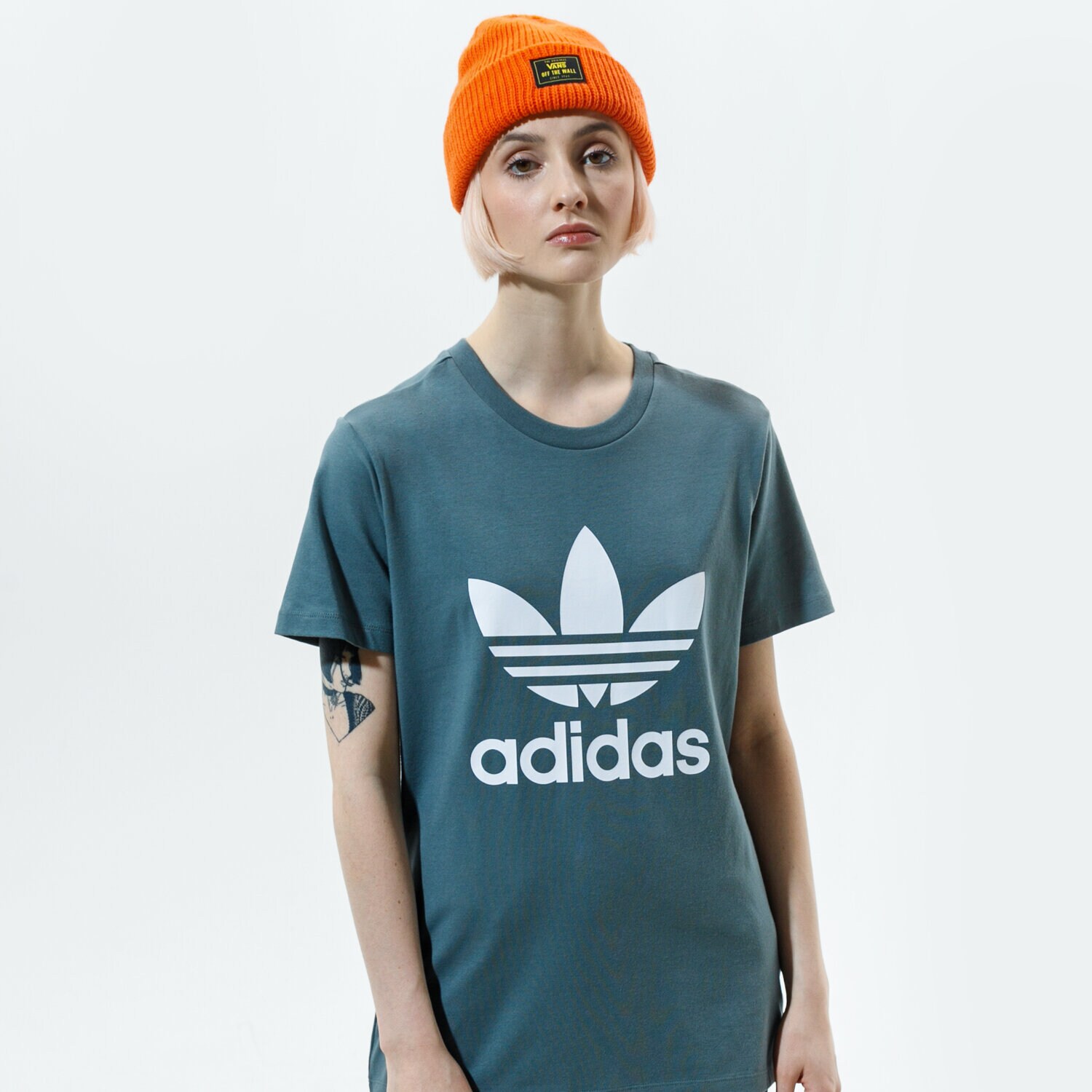 Koszulka, t-shirt damski ADIDAS T-SHIRT TREFOIL TEE GN2903 ZIELONY