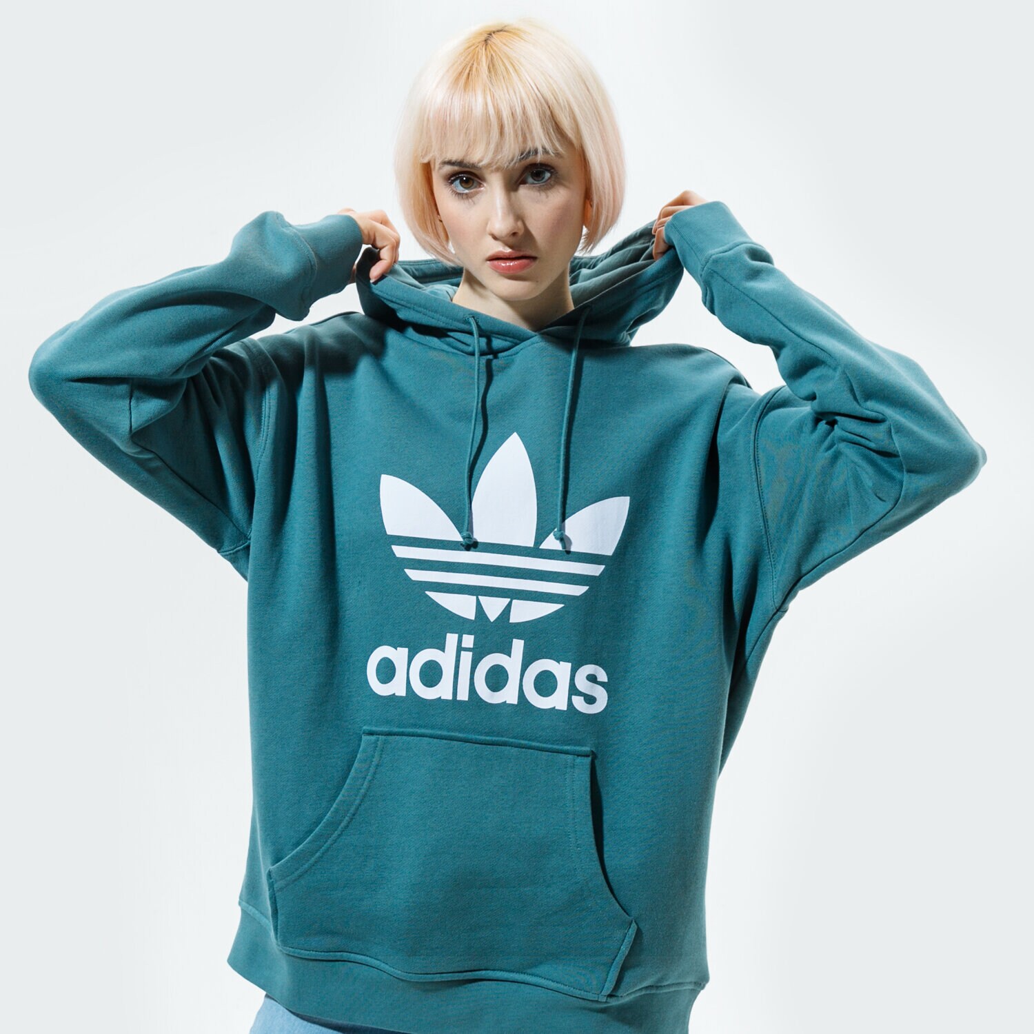 Bluza damska ADIDAS BLUZA Z KAPTUREM TRF HOODIE GN2954 ZIELONY