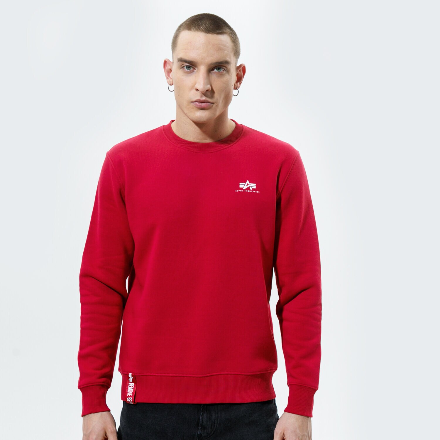 Bluza męska ALPHA INDUSTRIES BLUZA BASIC SWEATER SMALL LOGO 188307-523 BORDOWY