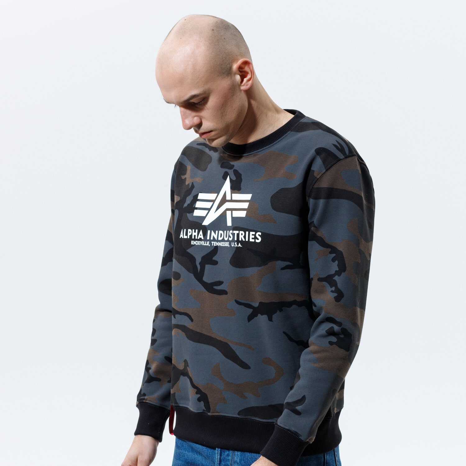 Bluza męska ALPHA INDUSTRIES BLUZA BASIC SWEATER CAMO 178302C-125 KHAKI
