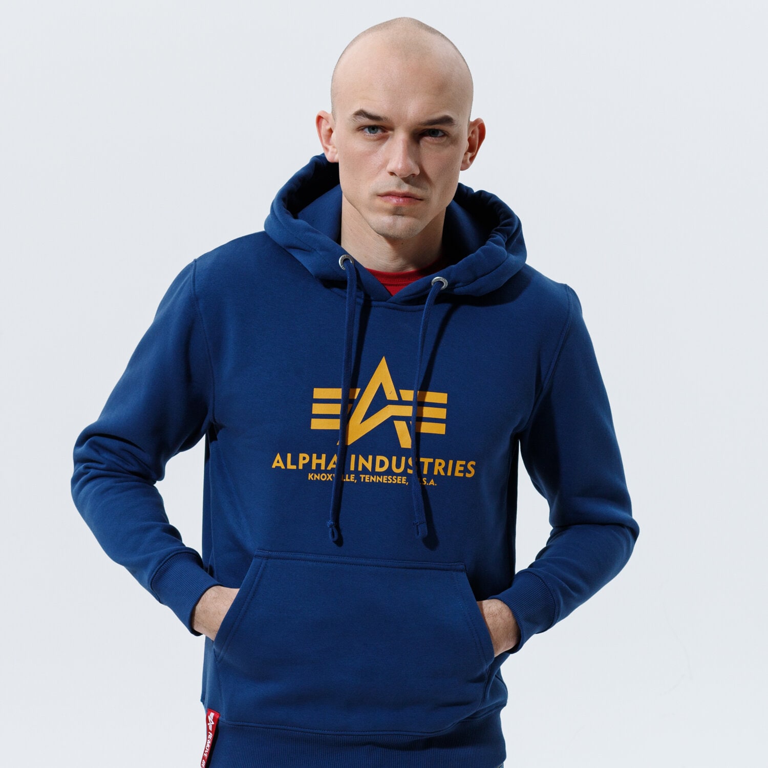 Bluza męska ALPHA INDUSTRIES BLUZA Z KAPTUREM BASIC HOODY 178312-463 GRANATOWY