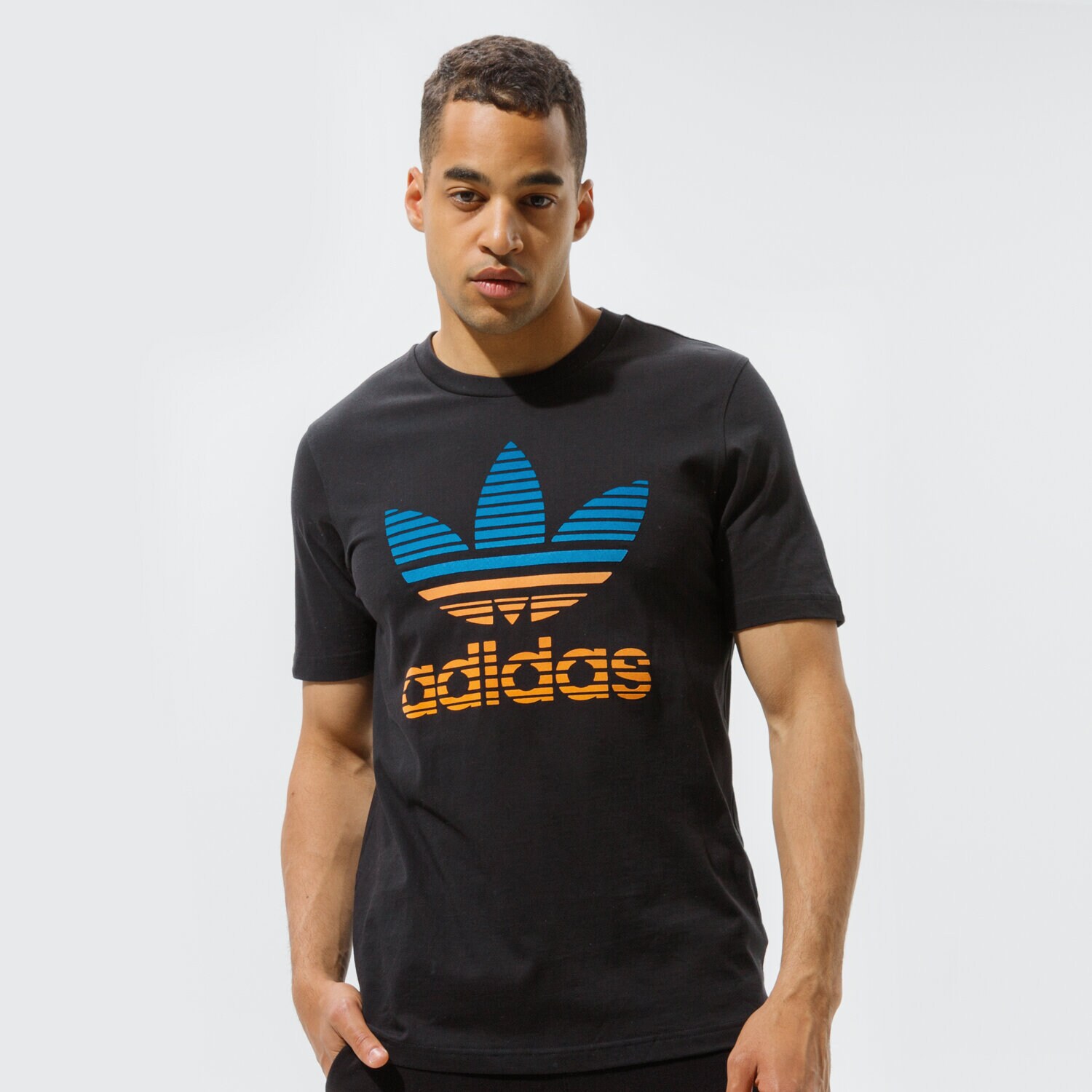 Koszulka, t-shirt sportowy męski ADIDAS T-SHIRT TREF OMBRE T GP0166 CZARNY