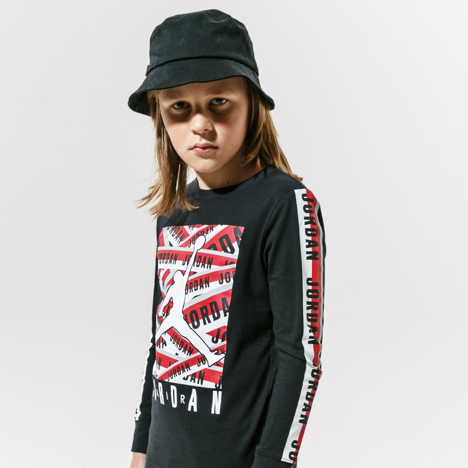 Koszulka, t-shirt dla dzieci JORDAN T-SHIRT TAPED UP L/S TEE 95A074-023 CZARNY