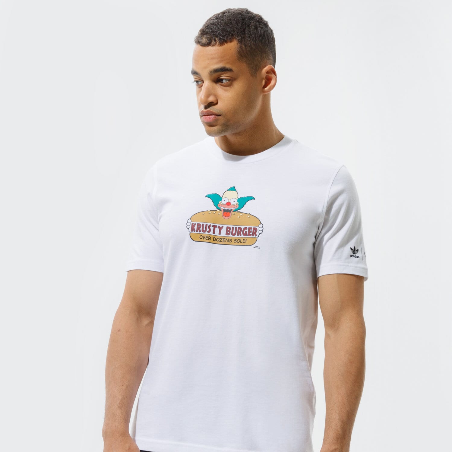 Koszulka, t-shirt sportowy męski ADIDAS T-SHIRT SIMPSONS KRUSTY BURGER TEE HA5821 BIAŁY