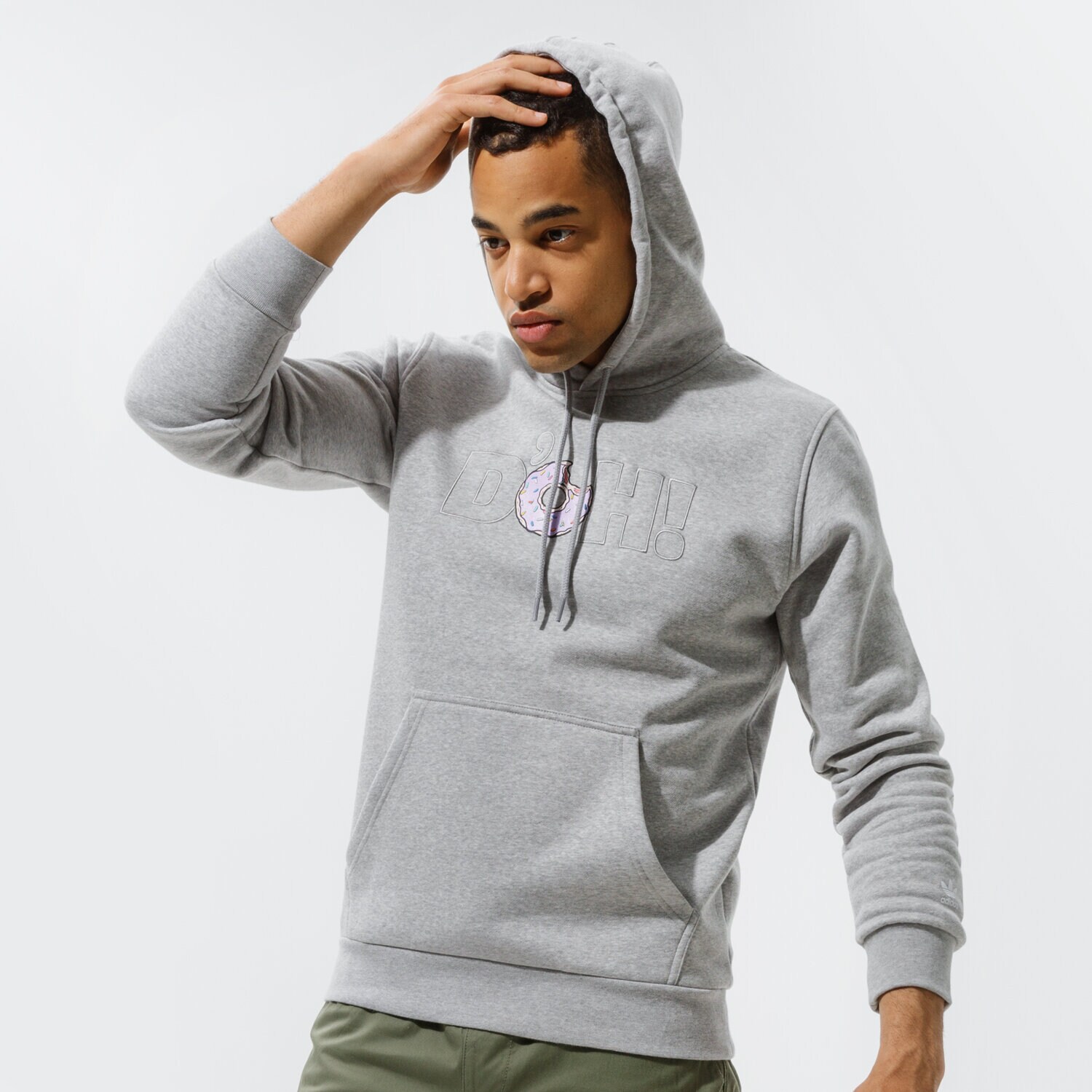 Bluza męska ADIDAS BLUZA Z KAPTUREM SIMPSONS DONUTS HOODIE HA5816 SZARY