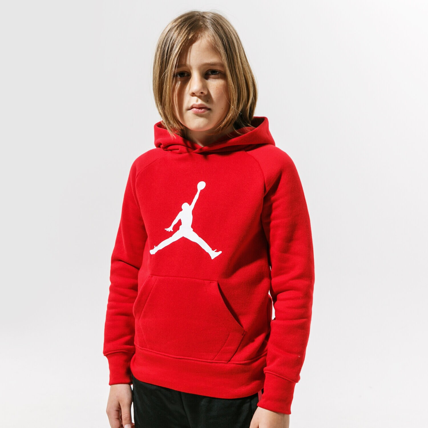 Sportowa bluza dziecięca JORDAN BLUZA Z KAPTUREM JDB JUMPMAN LOGO BOY 956326-R78 CZERWONY
