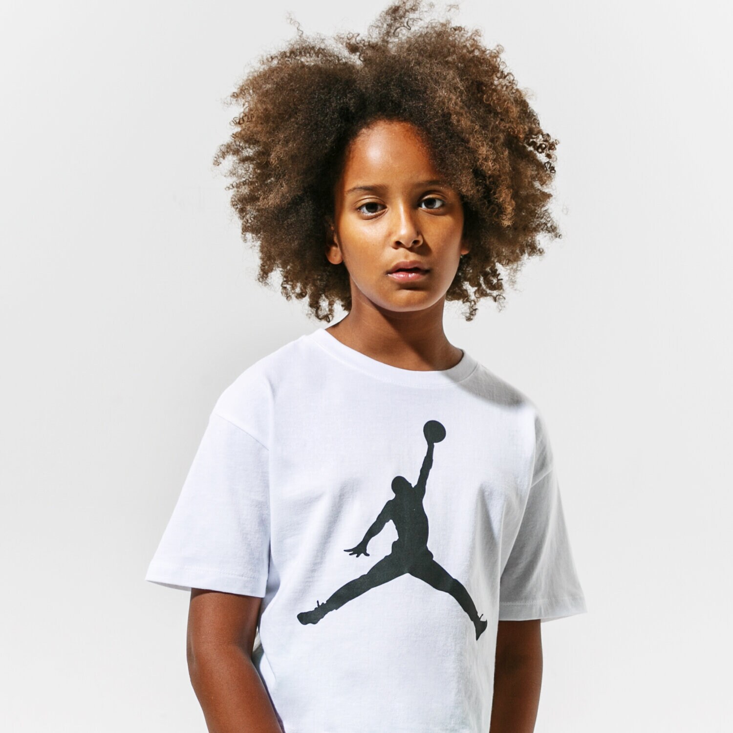 Koszulka, t-shirt dla dzieci JORDAN T-SHIRT JDG SHORT SLEEVE GRAPHIC T-SHIRT GIRL 45A437-001 BIAŁY