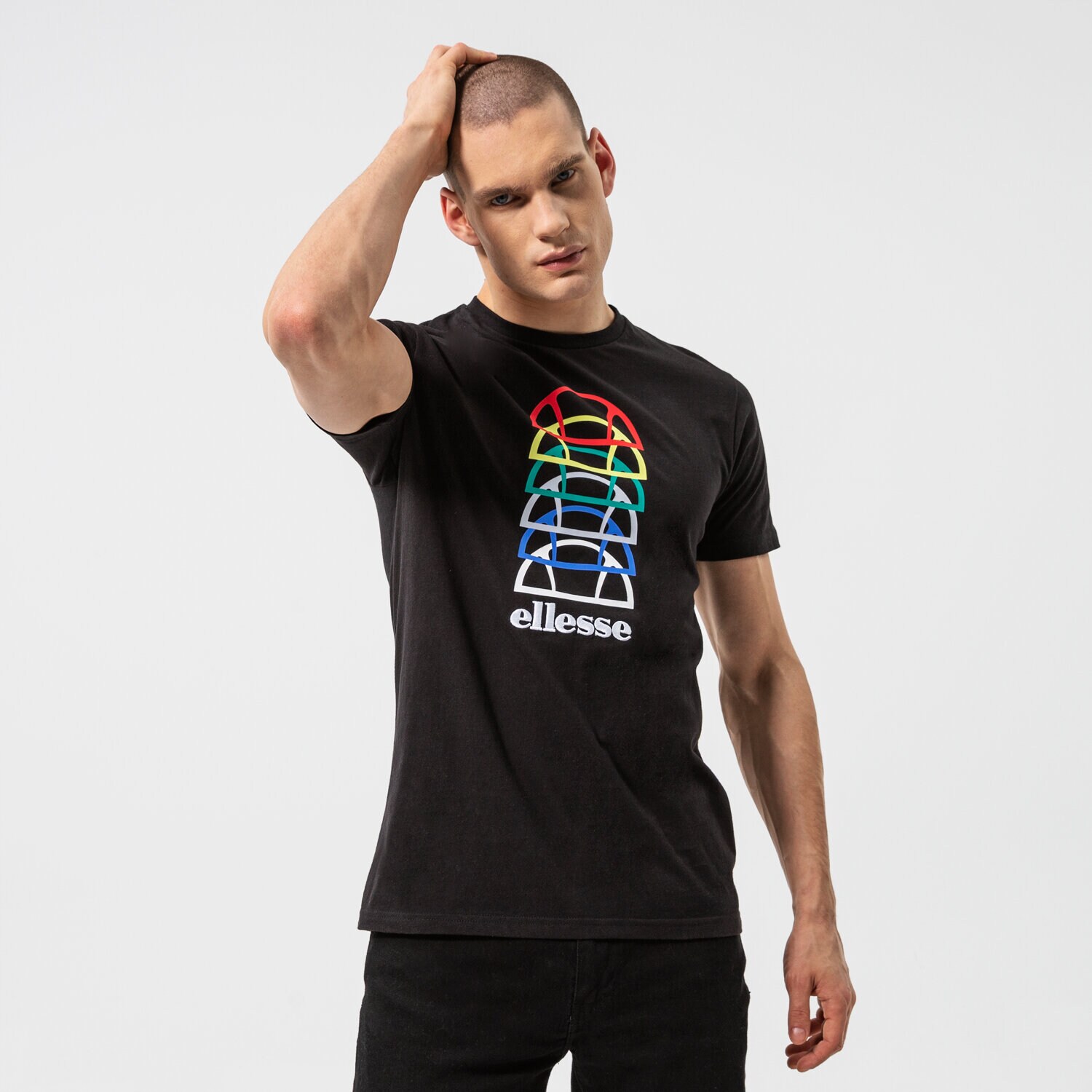 Koszulka, t-shirt sportowy męski ELLESSE T-SHIRT MAGARIO TEE BLK SHI11404011 CZARNY