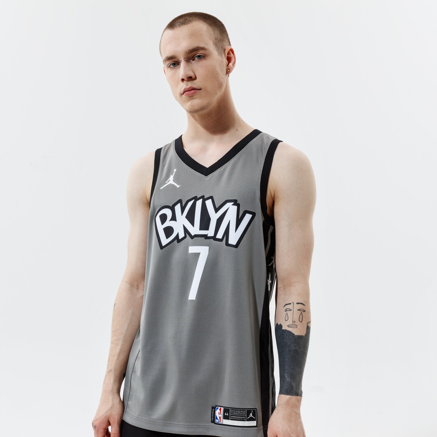 Koszulka, t-shirt sportowy męski JORDAN TANK NETS STATEMENT EDITION 2020 NBA CV9469-005 SZARY