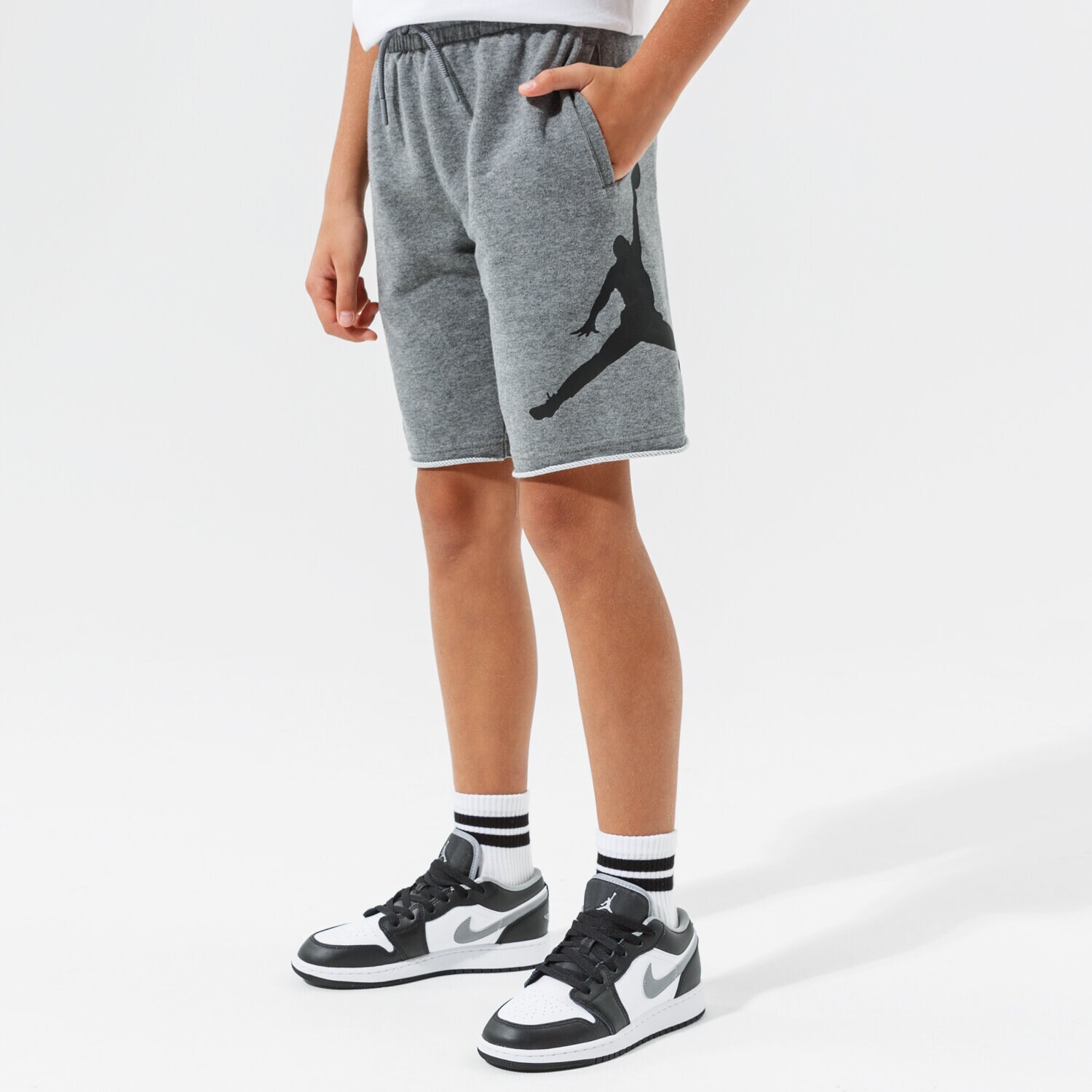 JORDAN SZORTY JDB JUMPMAN AIR FLEECE SHORT BOY 956129-GEH SZARY
