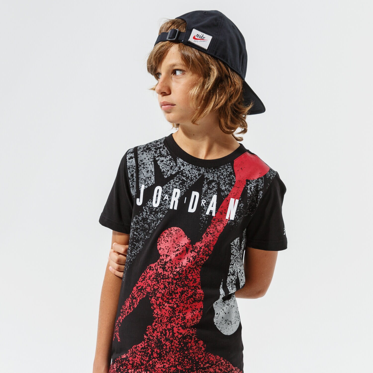 Koszulka, t-shirt dla dzieci JORDAN T-SHIRT JM DISTRESS TEE BOY 95A605-023 CZARNY