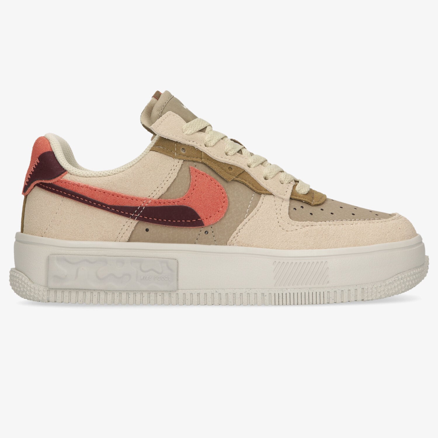 Buty sneakersy damskie NIKE W AIR FORCE 1 FONTANKA SP DR0150-200 BEŻOWY