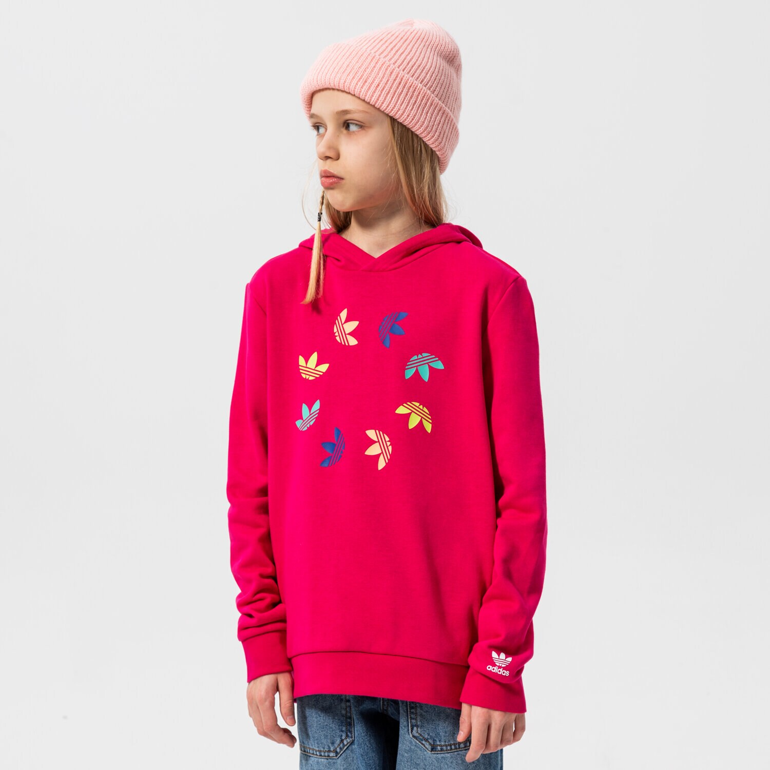 Sportowa bluza dziecięca ADIDAS BLUZA Z KAPTUREM HOODIE GIRL HE4780 RÓŻOWY