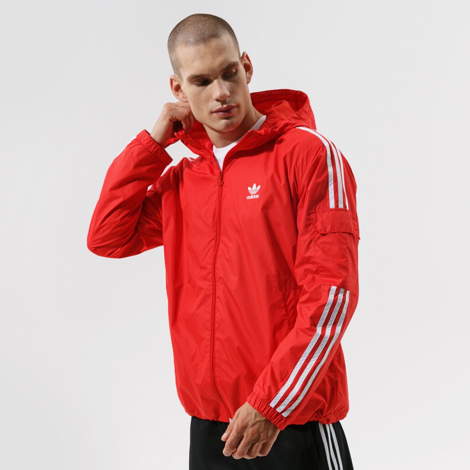 Kurtka wiosenna / jesienna męska ADIDAS KURTKA 3-STRIPES WB H06685 CZERWONY