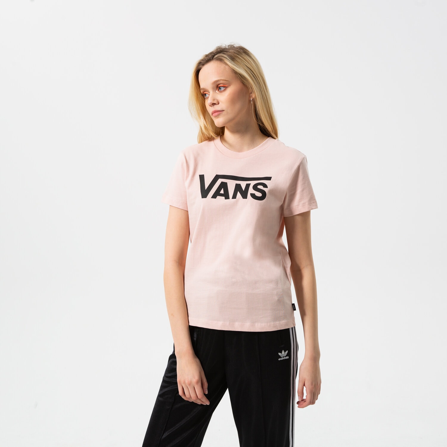 Koszulka, t-shirt damski VANS T-SHIRT WM FLYING V CREW TEE VN0A3UP4YRR1 RÓŻOWY