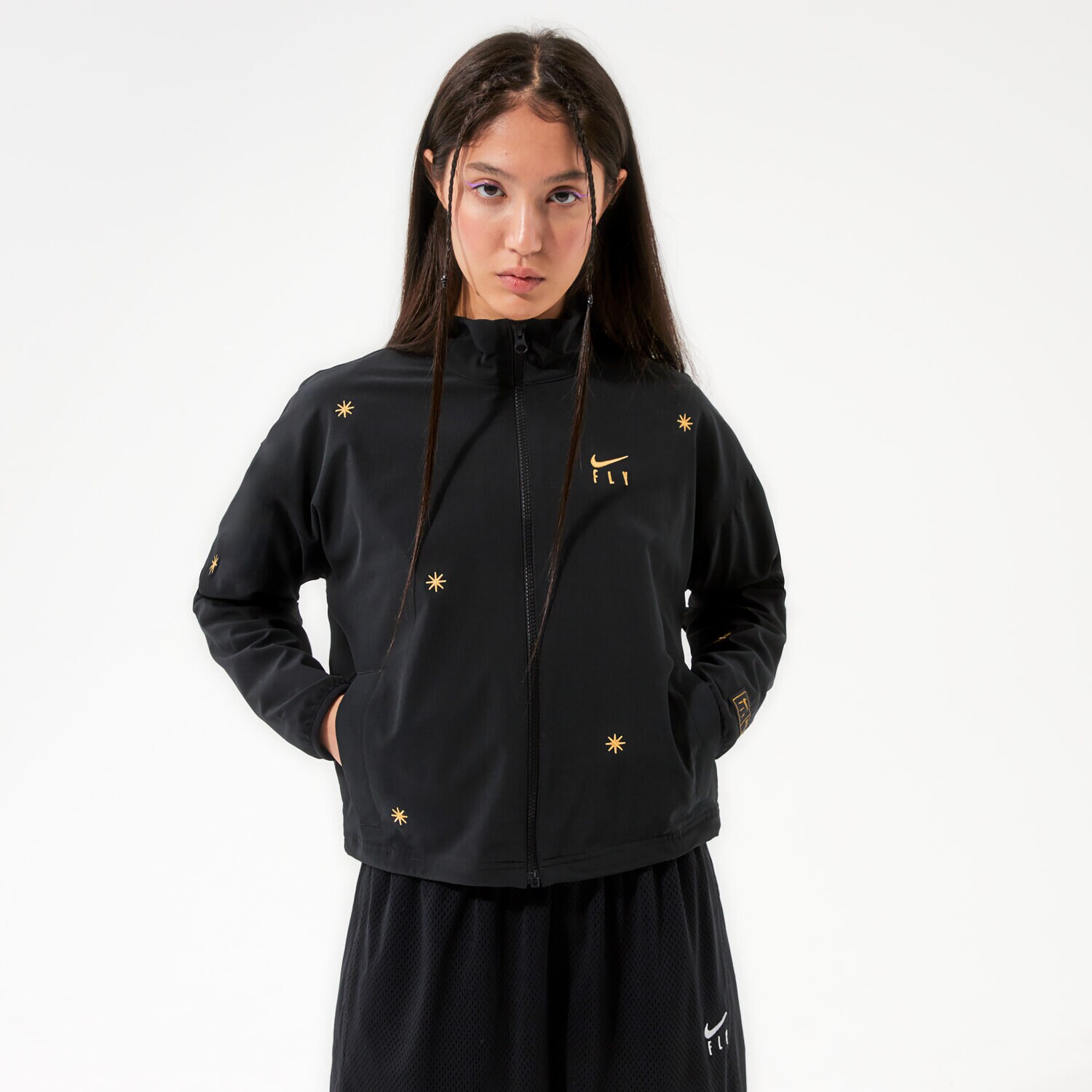 Kurtka wiosenna / jesienna damska NIKE KURTKA W NK DF SEASONAL FLY JKT NBA DA6488-010 CZARNY