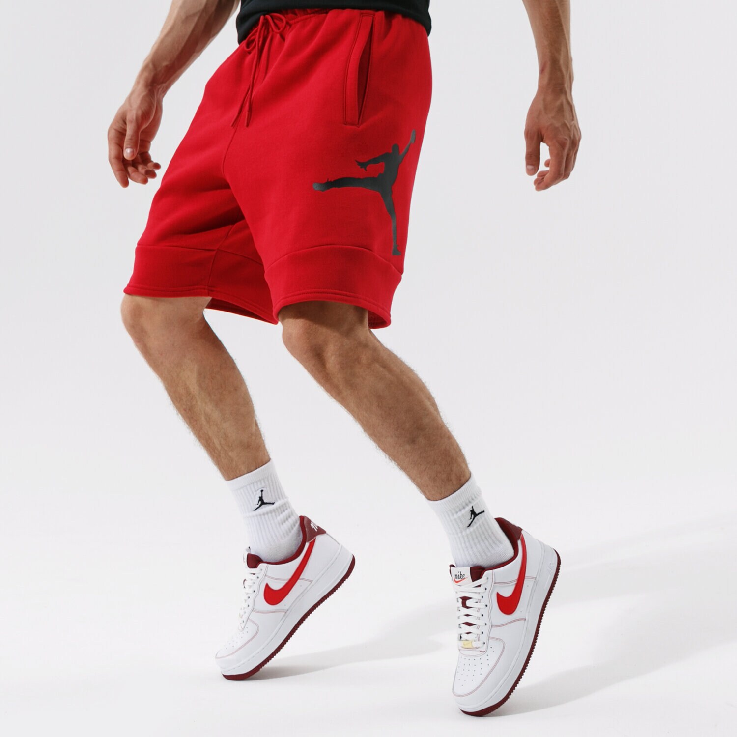 Krótkie spodenki, szorty męskie JORDAN SZORTY JUMPMAN AIR CK6707-687 CZERWONY