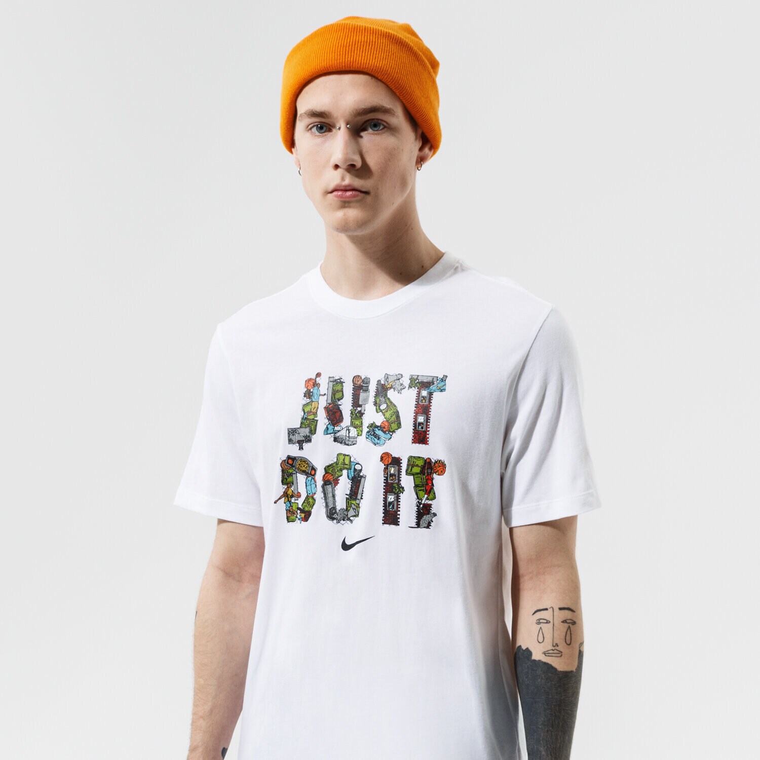 Koszulka, t-shirt sportowy męski NIKE T-SHIRT NIKE "JUST DO IT" NBA DD0801-100 BIAŁY