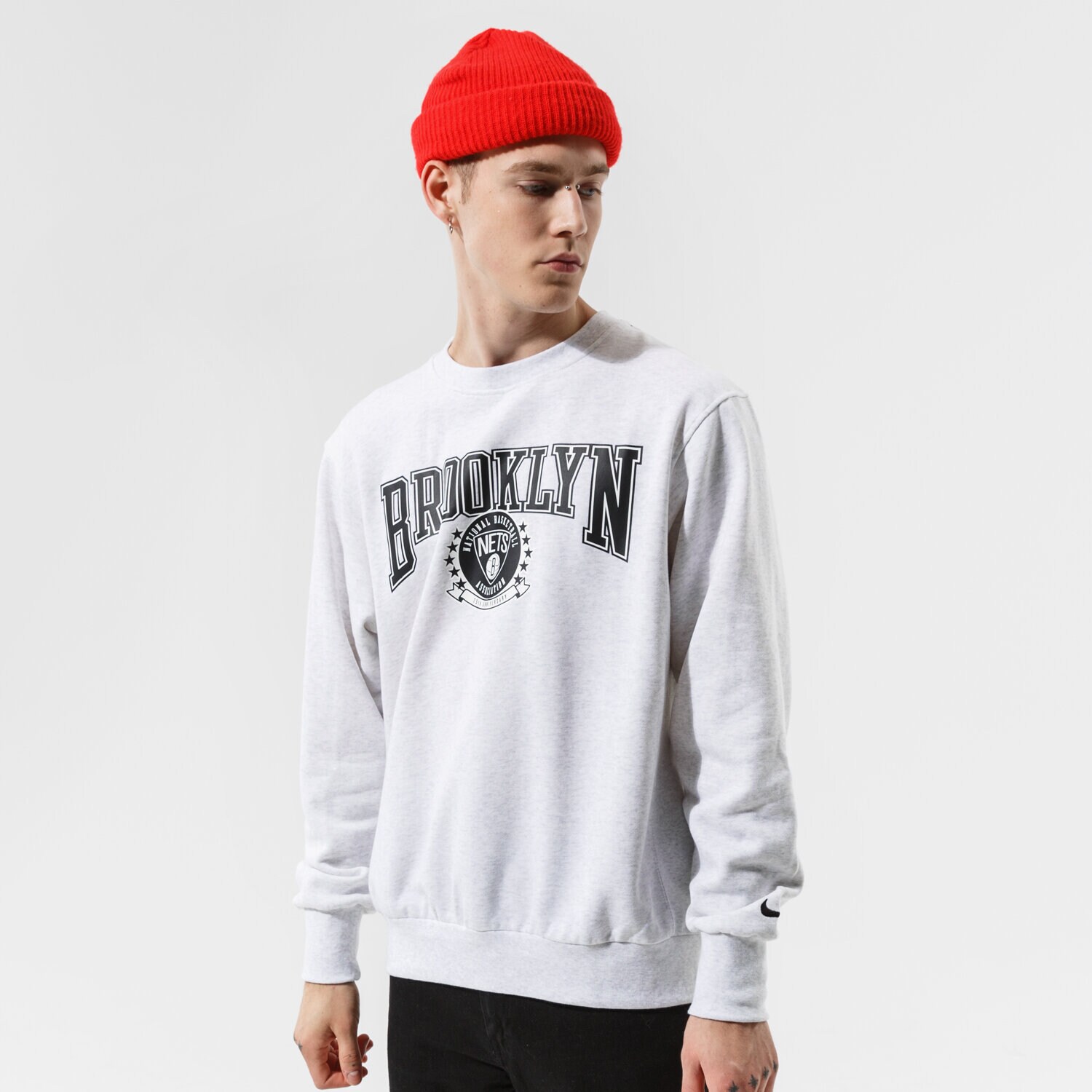 Bluza męska NIKE BLUZA BKN M NK FLC CREW CTS 75 NBA DJ2795-051 SZARY