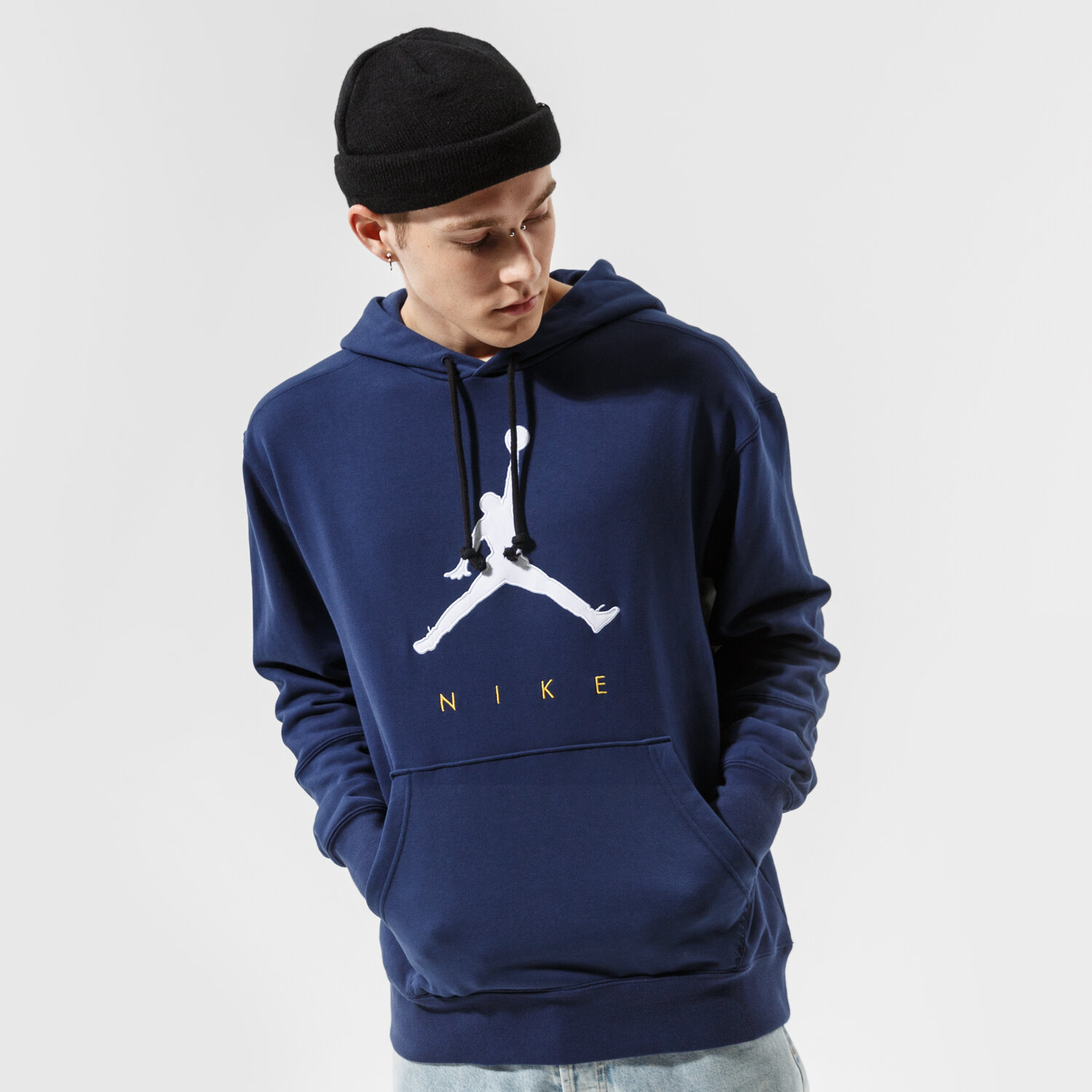 Bluza męska JORDAN BLUZA Z KAPTUREM M J JMPMN FLC PO HOODIE DA7192-410 GRANATOWY
