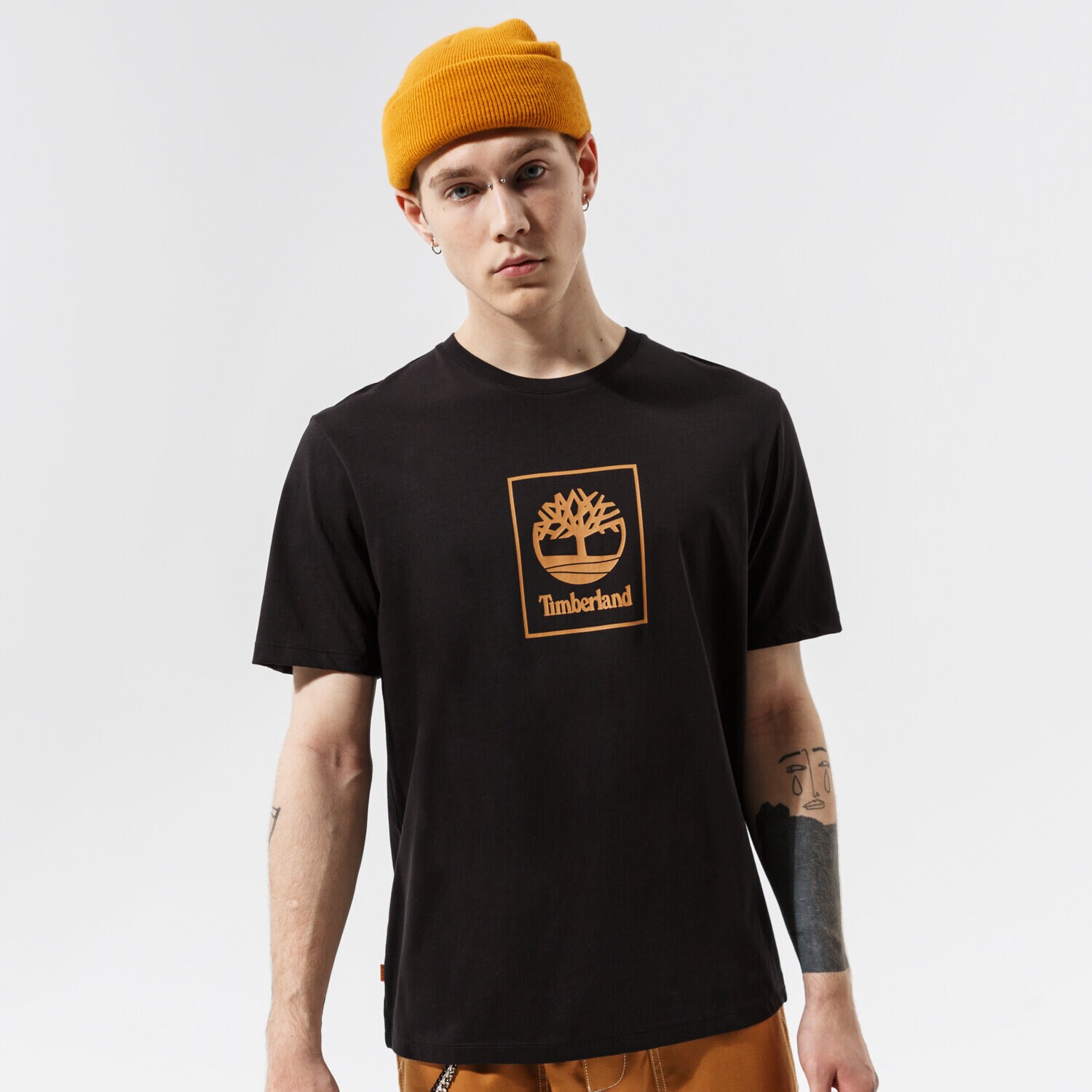 Koszulka, t-shirt sportowy męski TIMBERLAND T-SHIRT TREE LOGO TEE BLACK TB0A5PJV0011 CZARNY