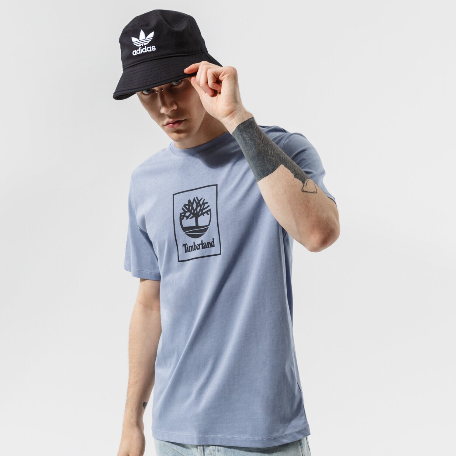 Koszulka, t-shirt sportowy męski TIMBERLAND T-SHIRT TREE LOGO TEE TEMPEST TB0A5PJVCA01 NIEBIESKI