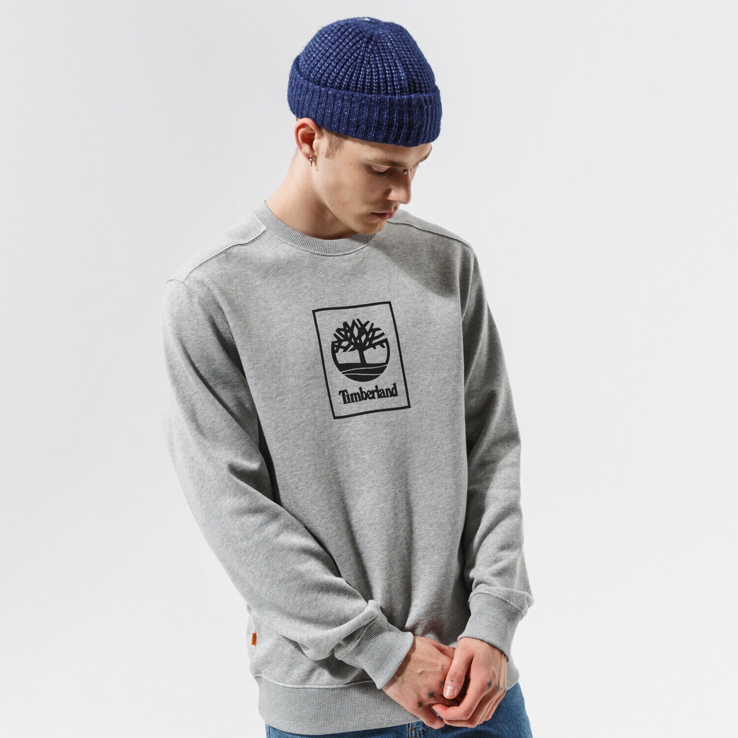 Bluza męska TIMBERLAND BLUZA TREE LOGO CREW MEDIUM GREY HEATHER TB0A5PJ80521 SZARY