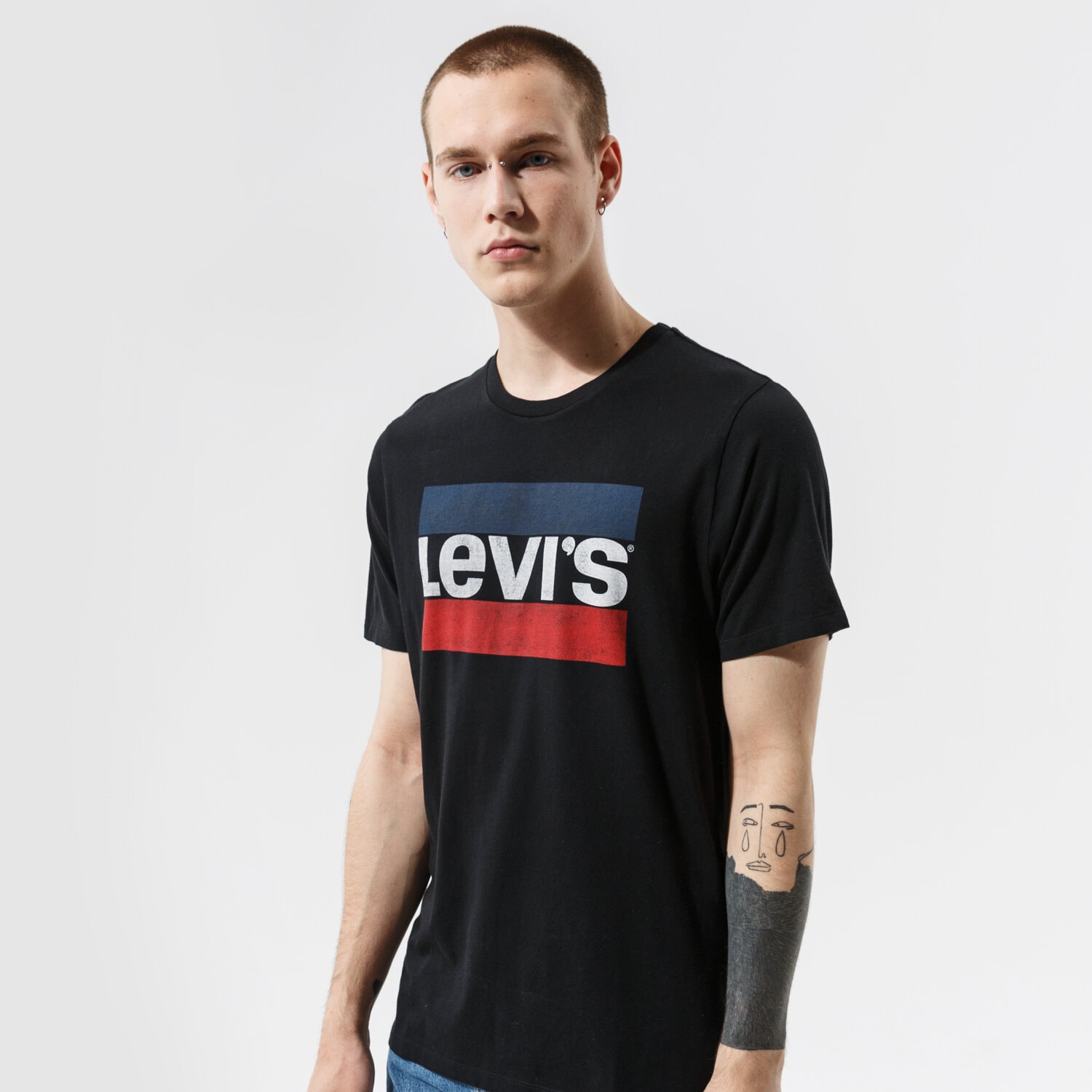 Koszulka, t-shirt sportowy męski LEVI'S T-SHIRT SPORTSWEAR LOGO GRAPHIC 396360050 CZARNY