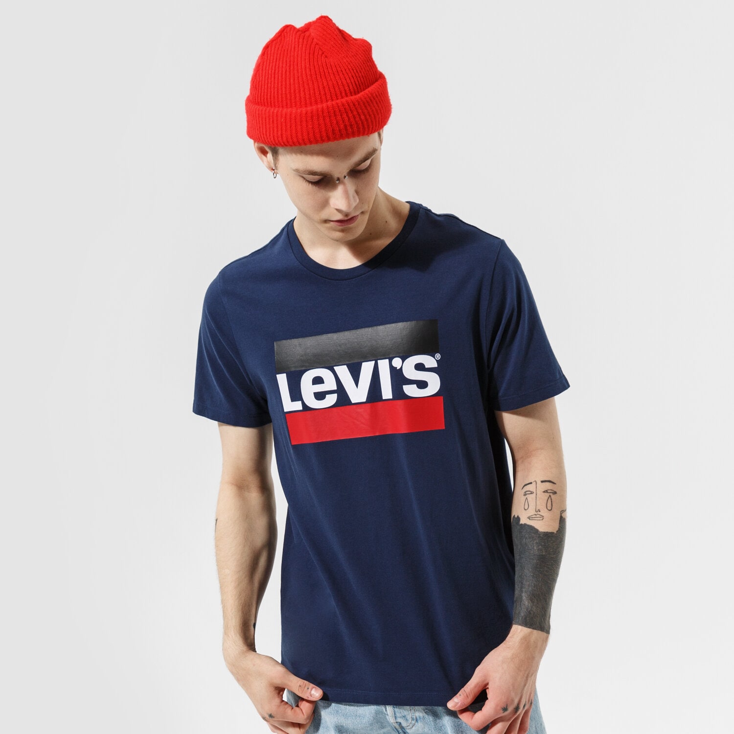 Koszulka, t-shirt sportowy męski LEVI'S T-SHIRT SPORTSWEAR LOGO GRAPHIC 396360003 GRANATOWY